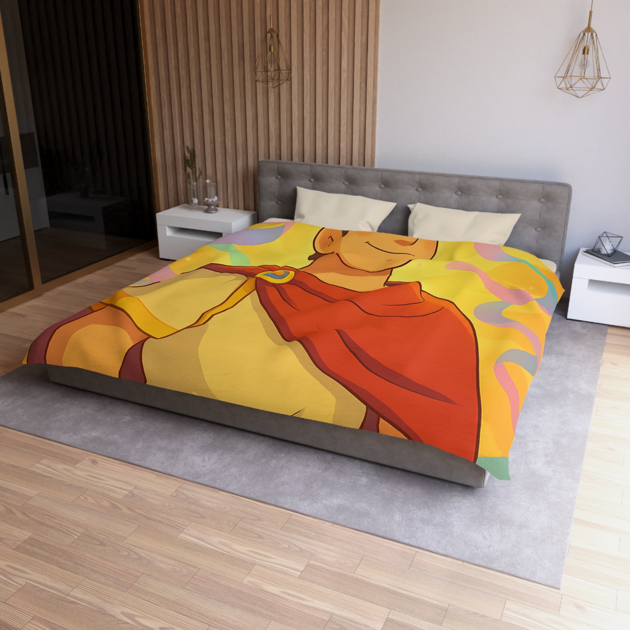 Rêves d'Empereur Romain: Housse de Couette Artistique Inspirée de l'Antiquité Dorée