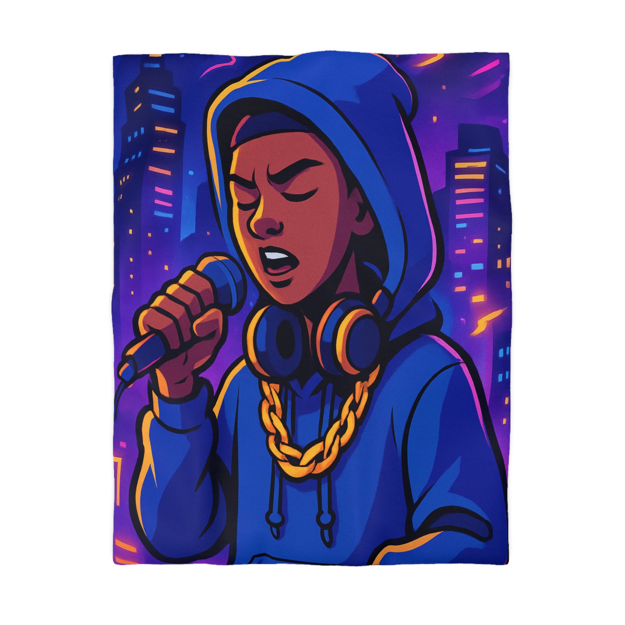 Housse de Couette Microfibre Motif Créatif Original Style Contemporain Chambre Élégante