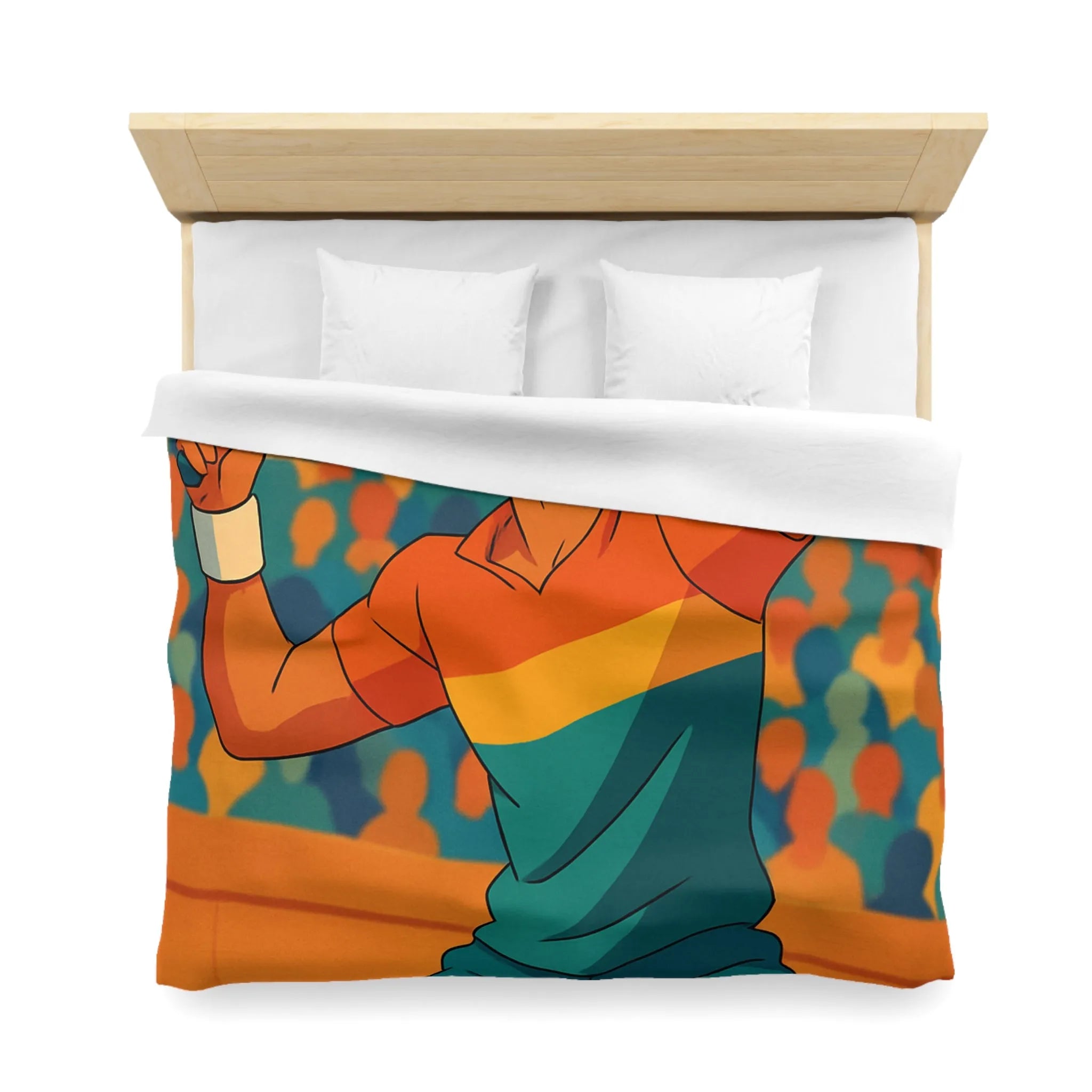 Housse de couette inspiration tennis avec élégance nocturne et couleurs vibrantes pour chambre moderne