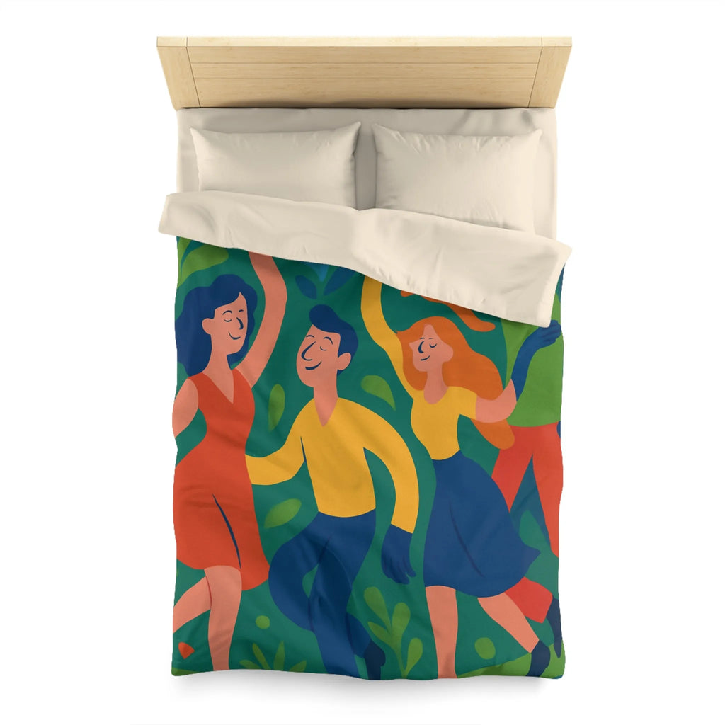 Housse de Couette Colorée Inspirée par la Danse et la Nature avec Fleurs Animées