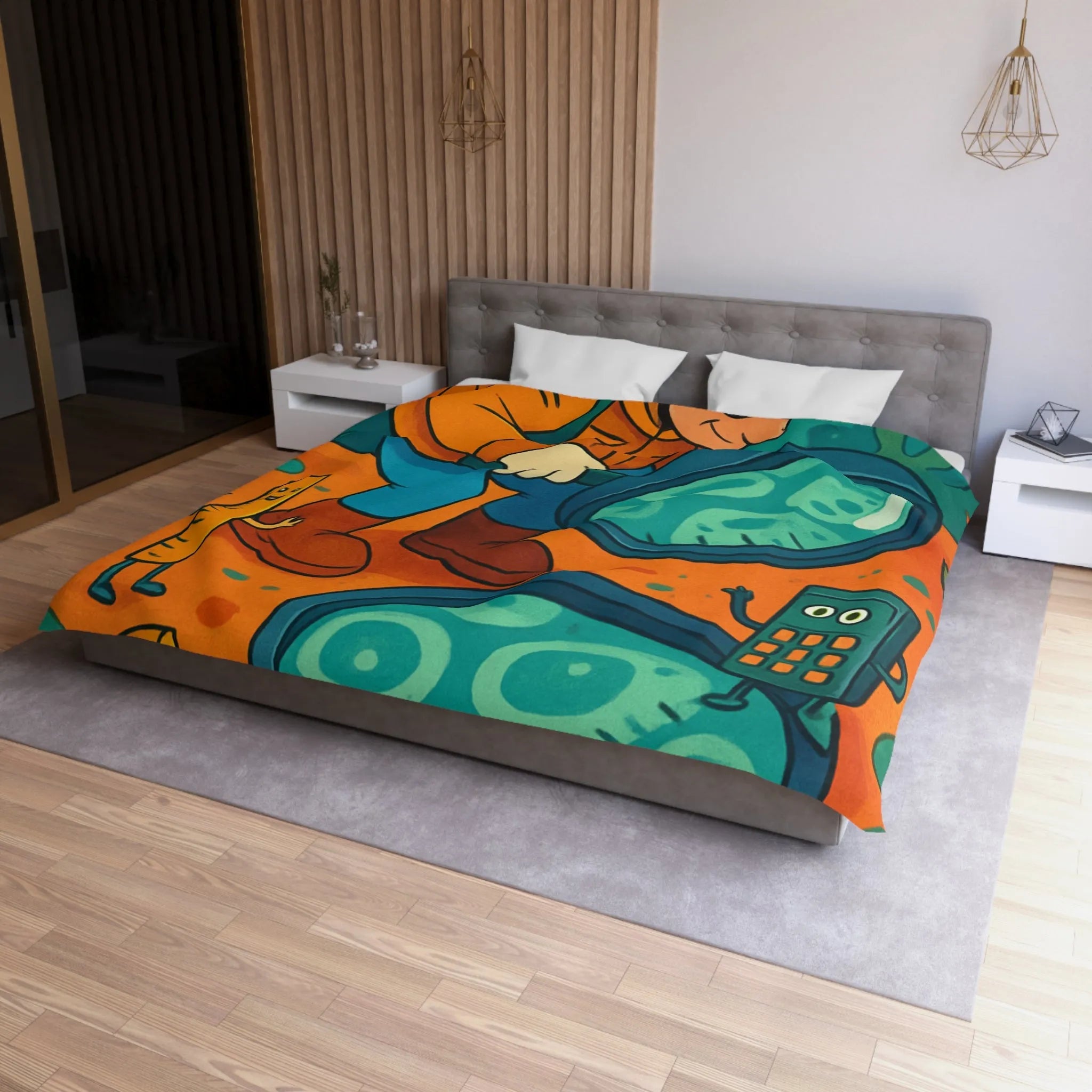 Explorez une Housse de Couette Fantaisie, Aventure Visuelle pour Enfants avec Loupe et Calculateur