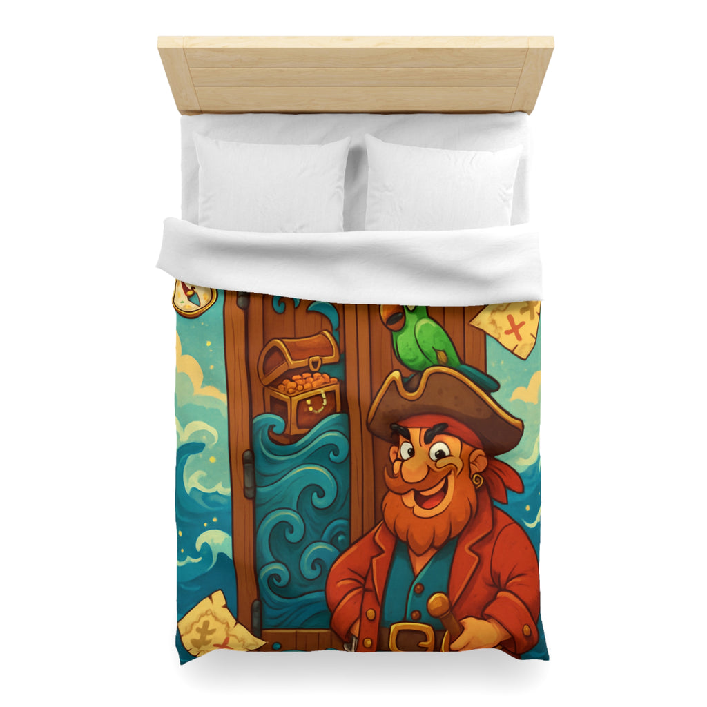 Parure de Lit Pirate Colorée avec Perroquet et Trésor Idéale pour Chambre Enfant