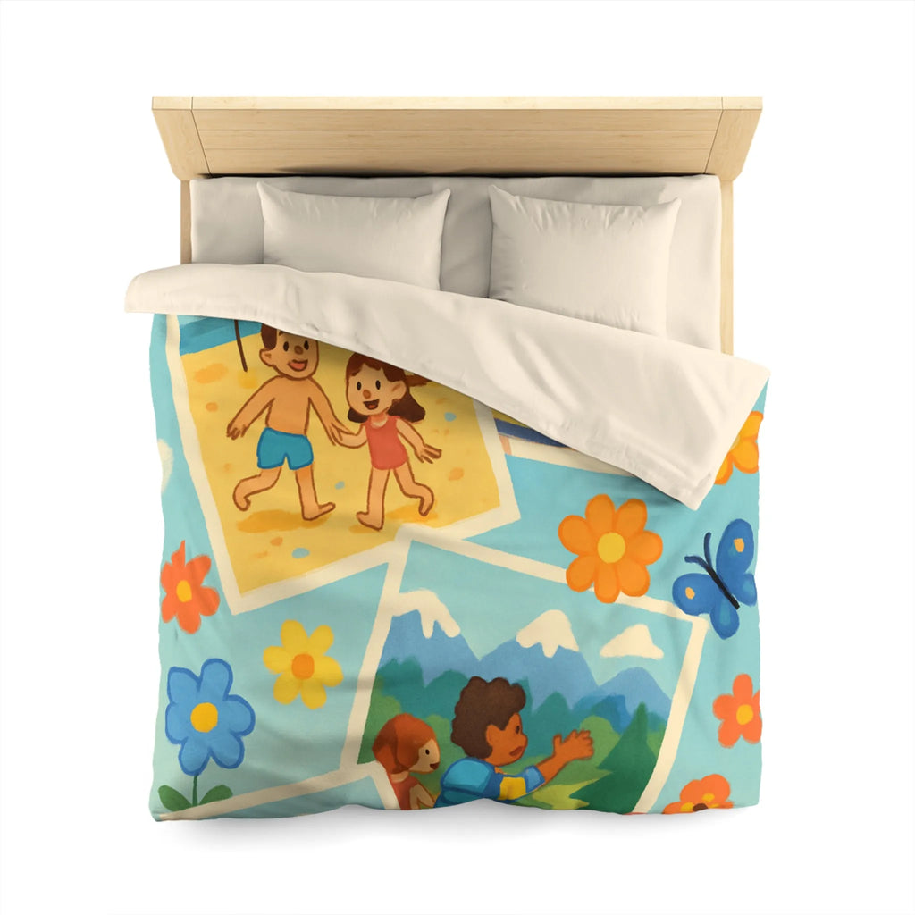 Housse de Couette Enfant : Aventures Ludiques en Été avec Amis et Nature