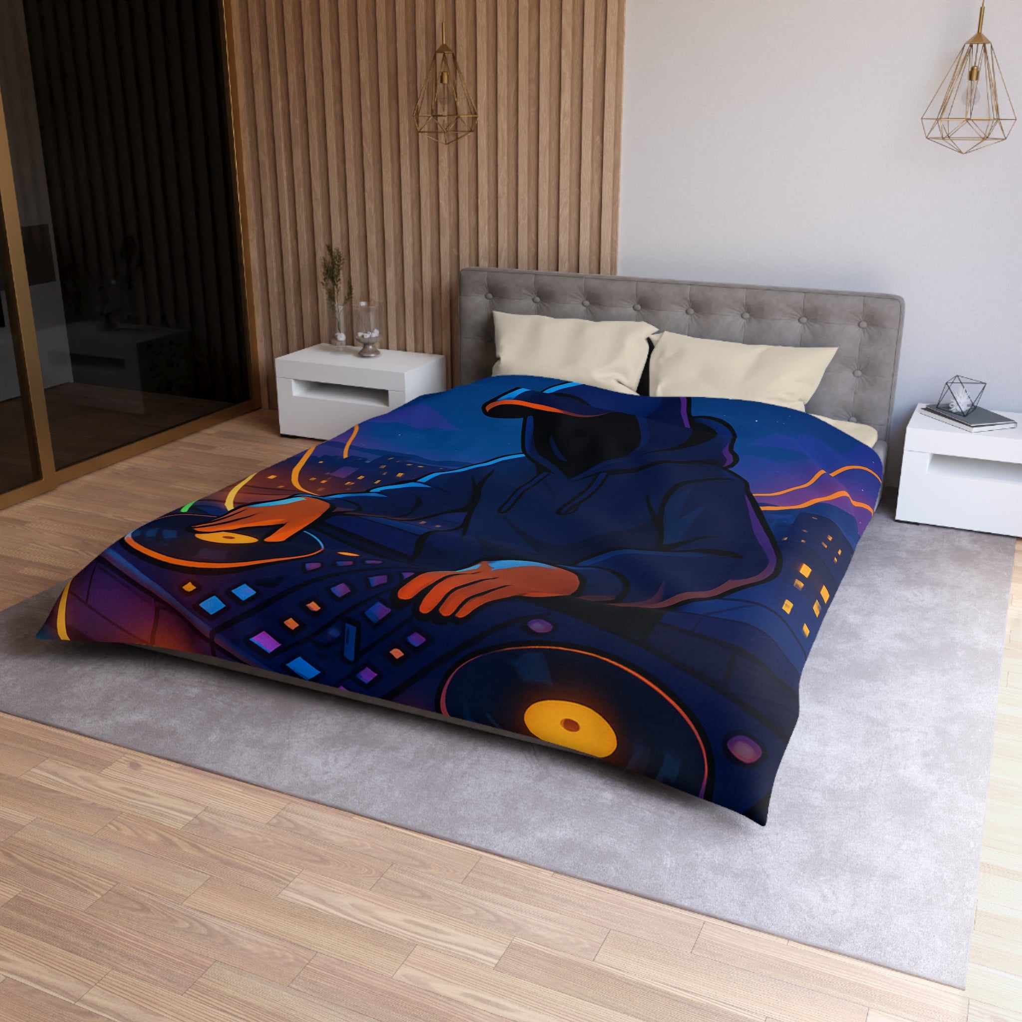 Housse de Couette Microfibre Design Artistique Moderne Décoration Chambre Confort Premium