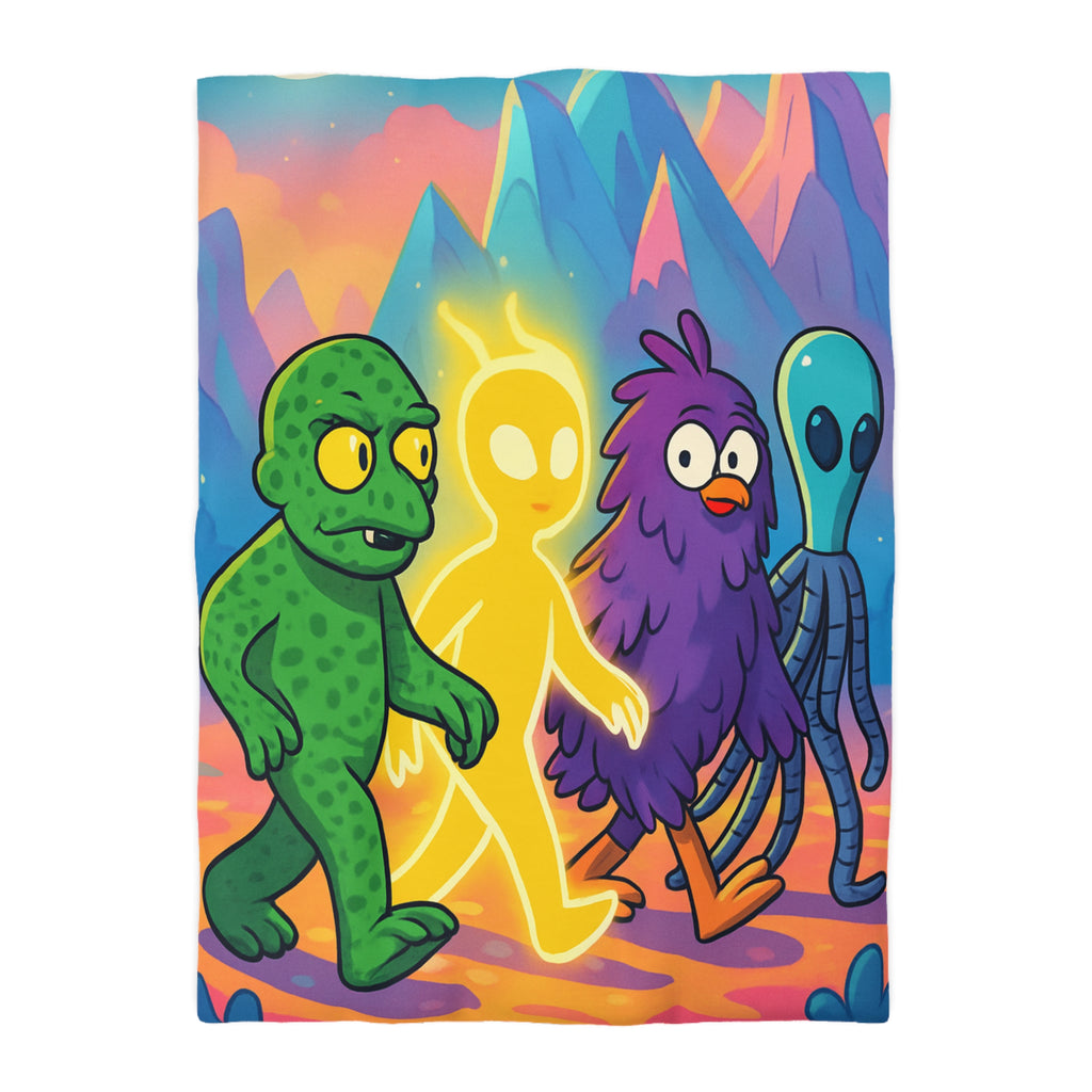 Housse de Couette Microfibre Design Artistique Moderne Décoration Chambre Confort Premium