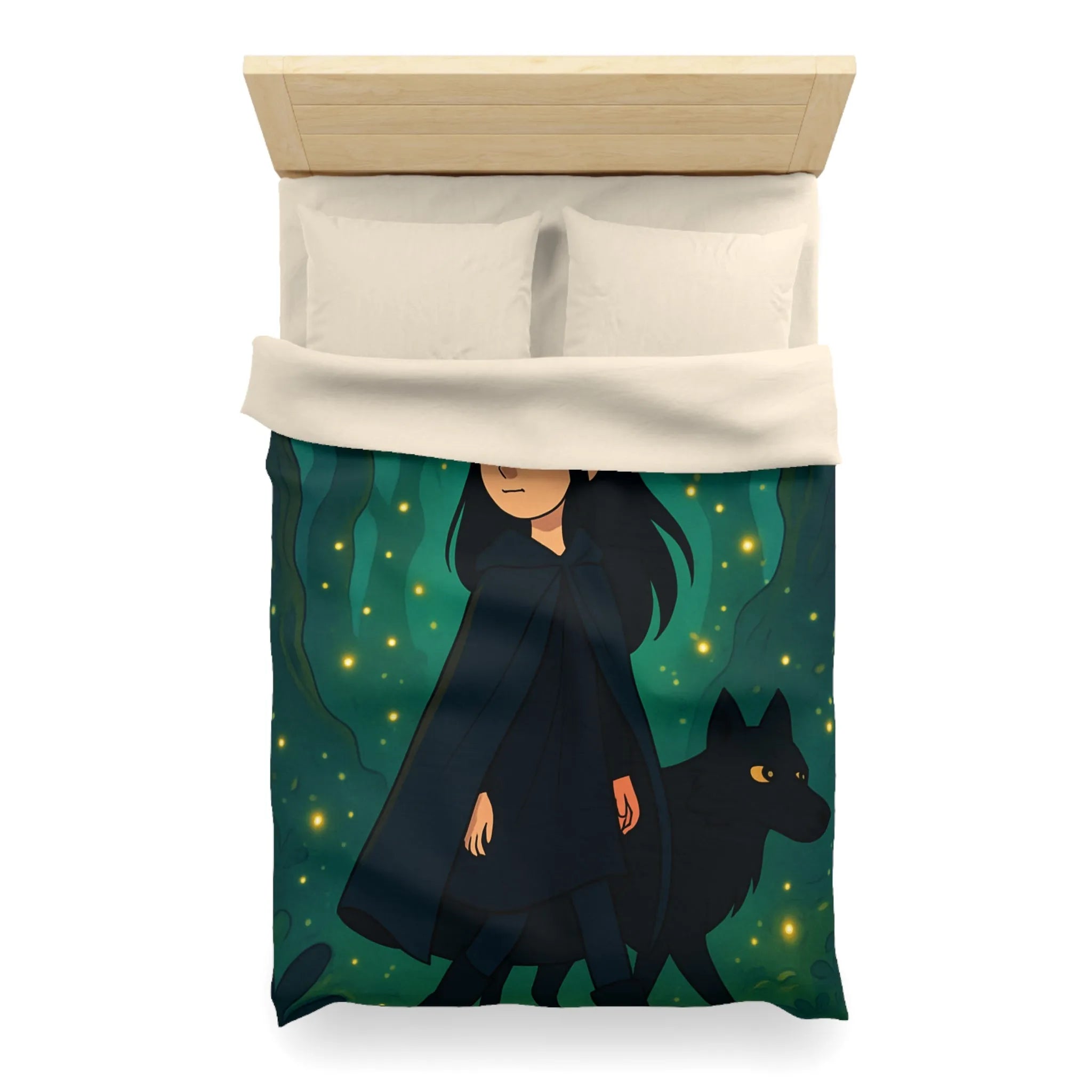 Envolez-vous vers un monde enchanté avec cette housse de couette forêt mystique