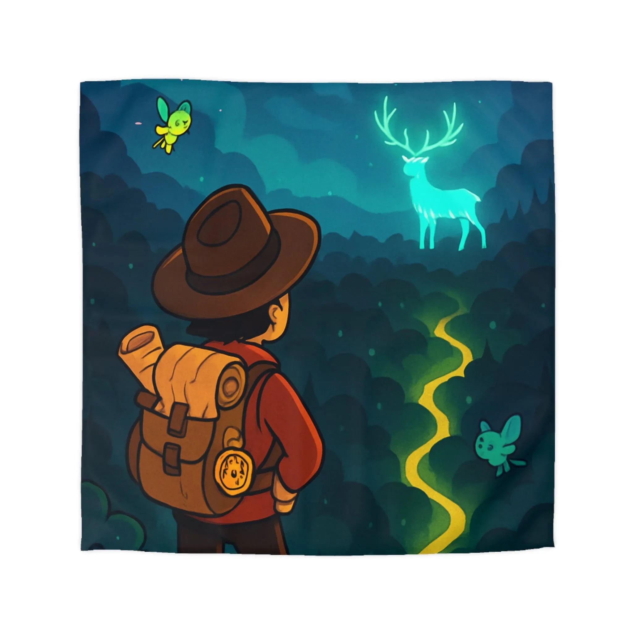 Enchantez Votre Espace avec une Housse de Couette de Randonneur en Forêt Mystique