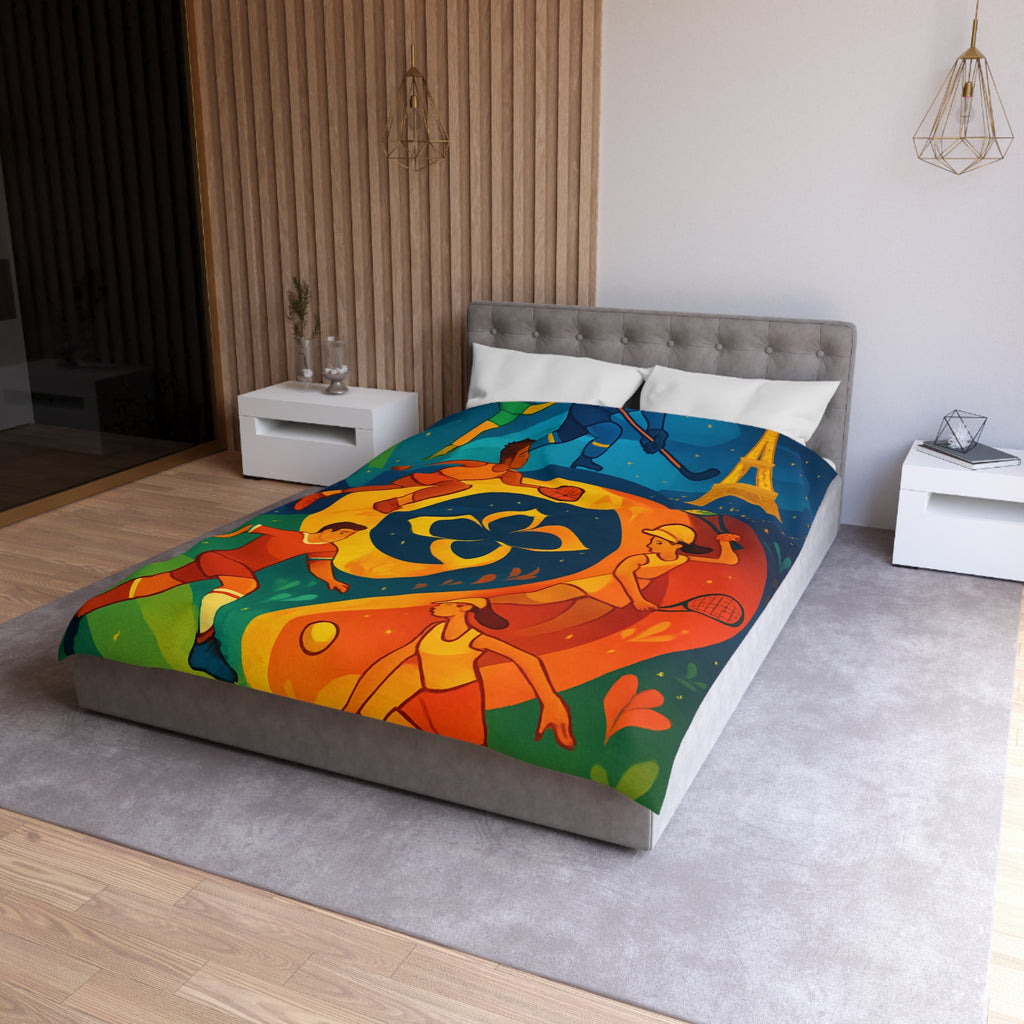 Housse de Couette Microfibre Illustration Unique Design Moderne Décoration Intérieure Raffinée