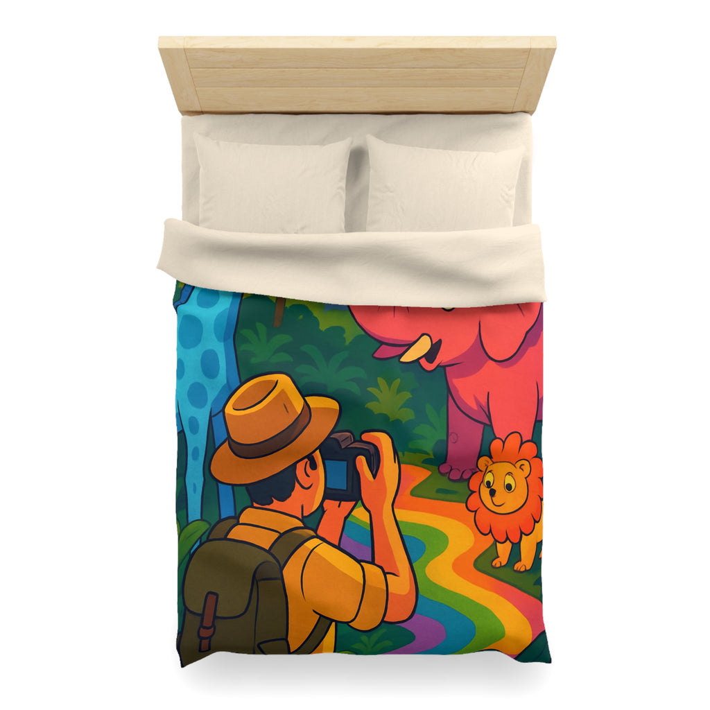 Housse de Couette Microfibre Illustration Unique Design Moderne Décoration Intérieure Raffinée