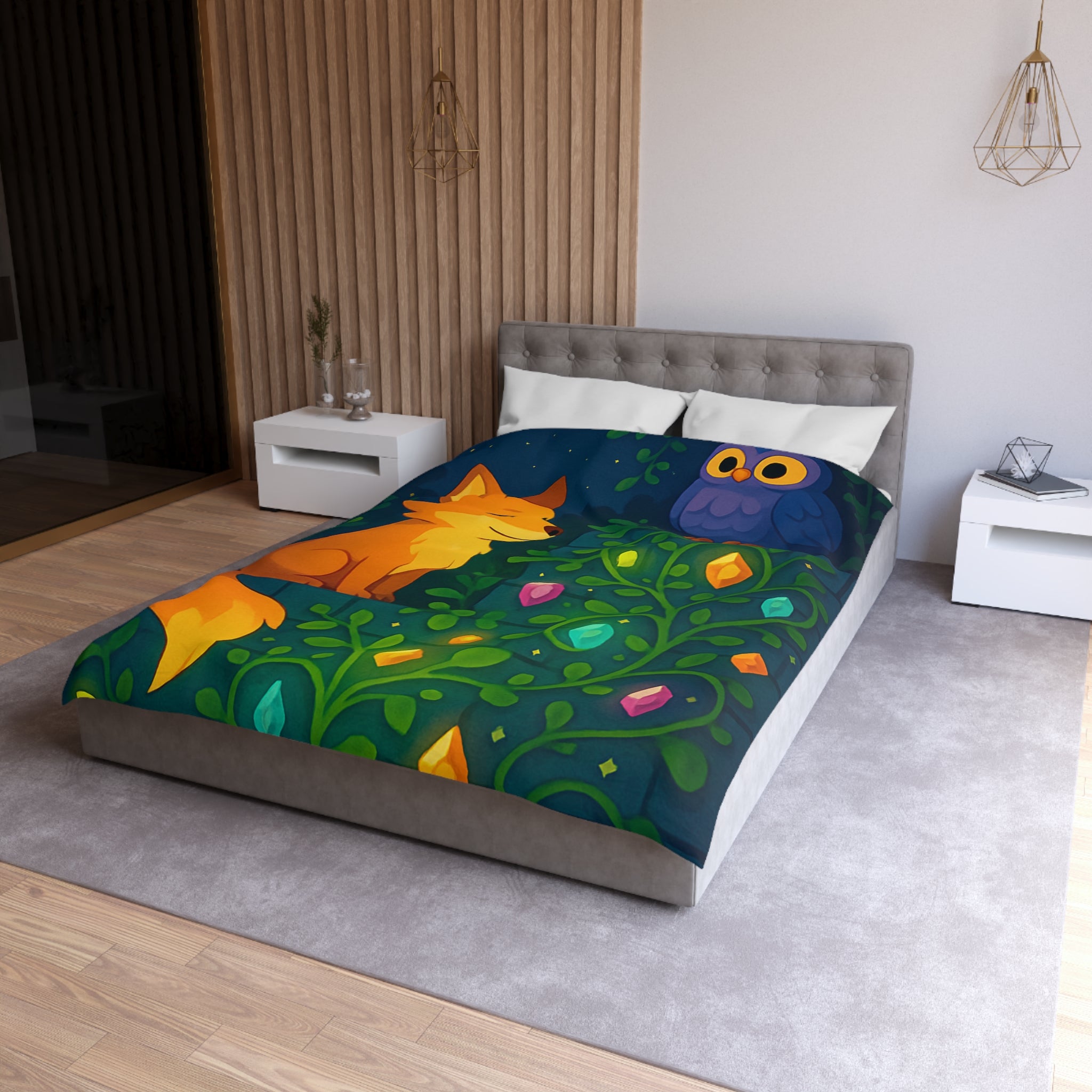 Housse de Couette Microfibre Motif Créatif Original Style Contemporain Chambre Élégante