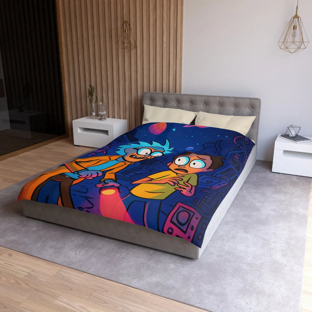 Housse de Couette Microfibre Art Graphique Contemporain Style Décoratif Chambre Tendance