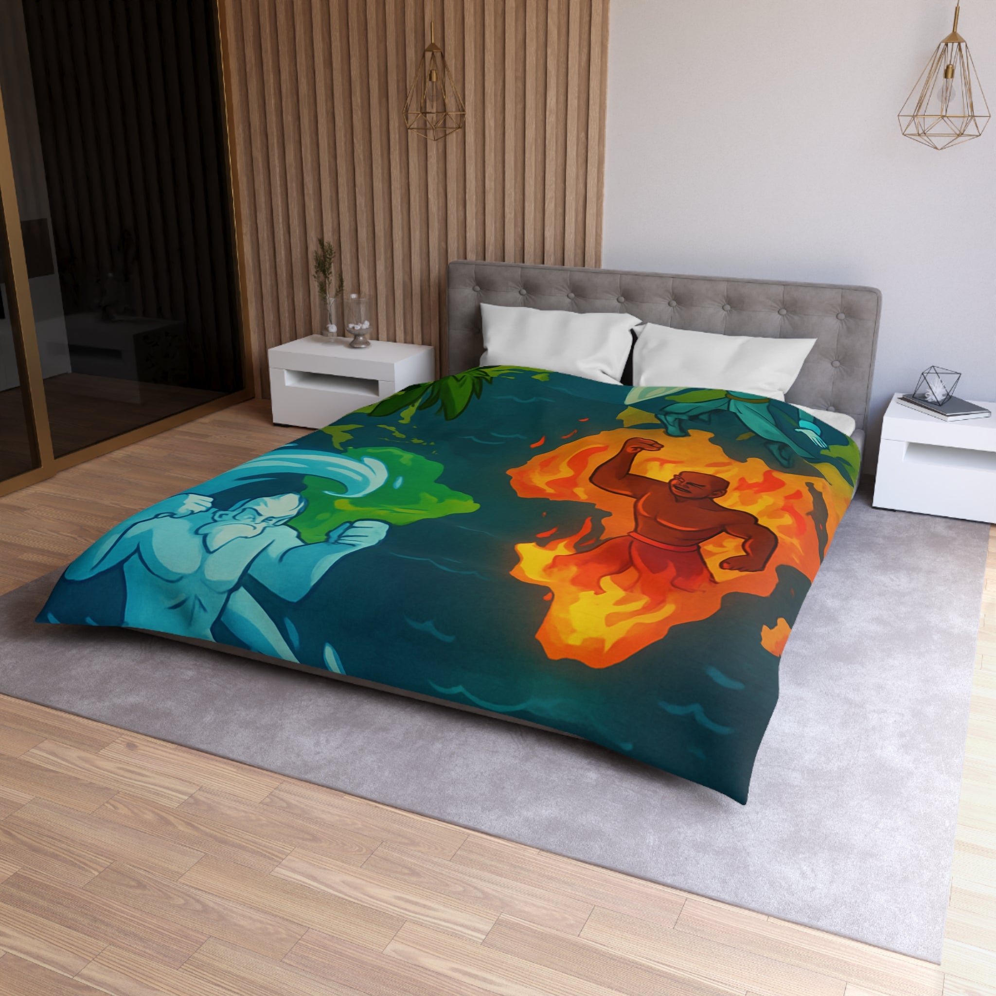 Housse de Couette Microfibre Création Artistique Moderne Design Exclusif Décoration Chambre