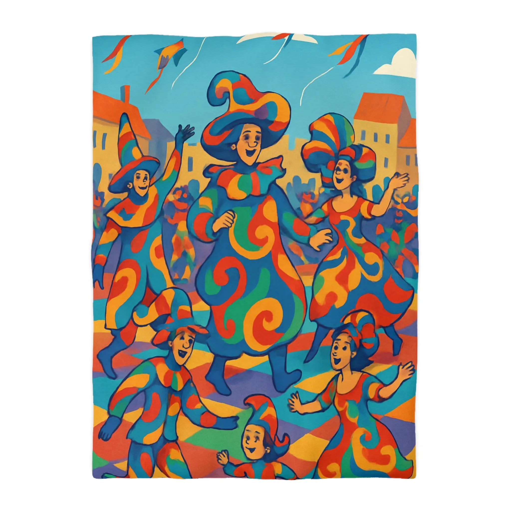 Housse de couette colorée avec motifs de carnaval vibrants pour ambiance festive et joyeuse