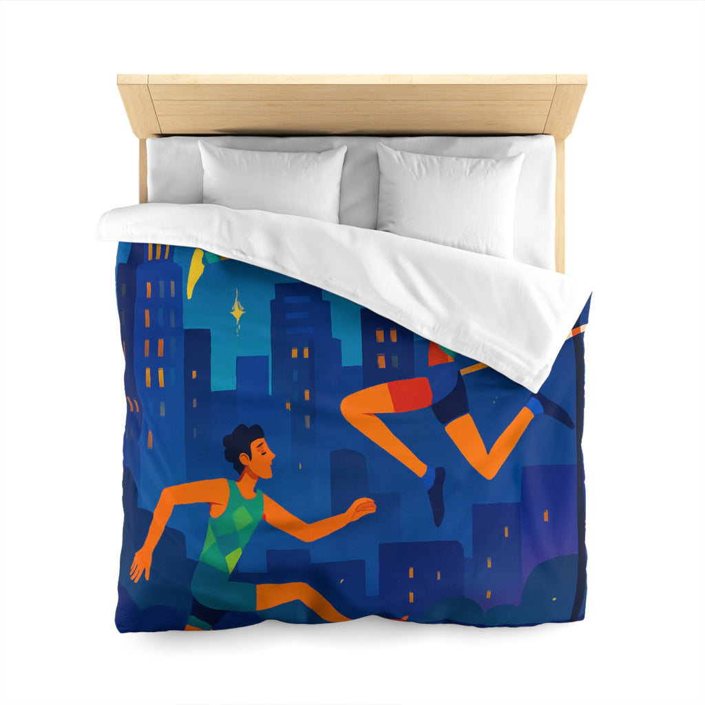 Housse de Couette Sportive avec Sauts et Course en Ville en Couleurs Vives