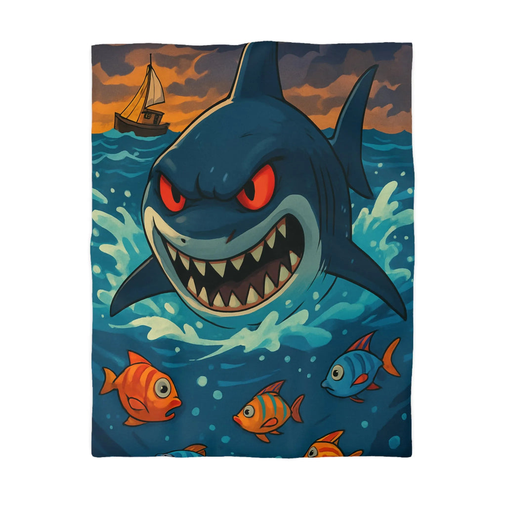 Housse de Couette Colorée aux Requins et Poissons pour Enfants Aventureux et Créatifs