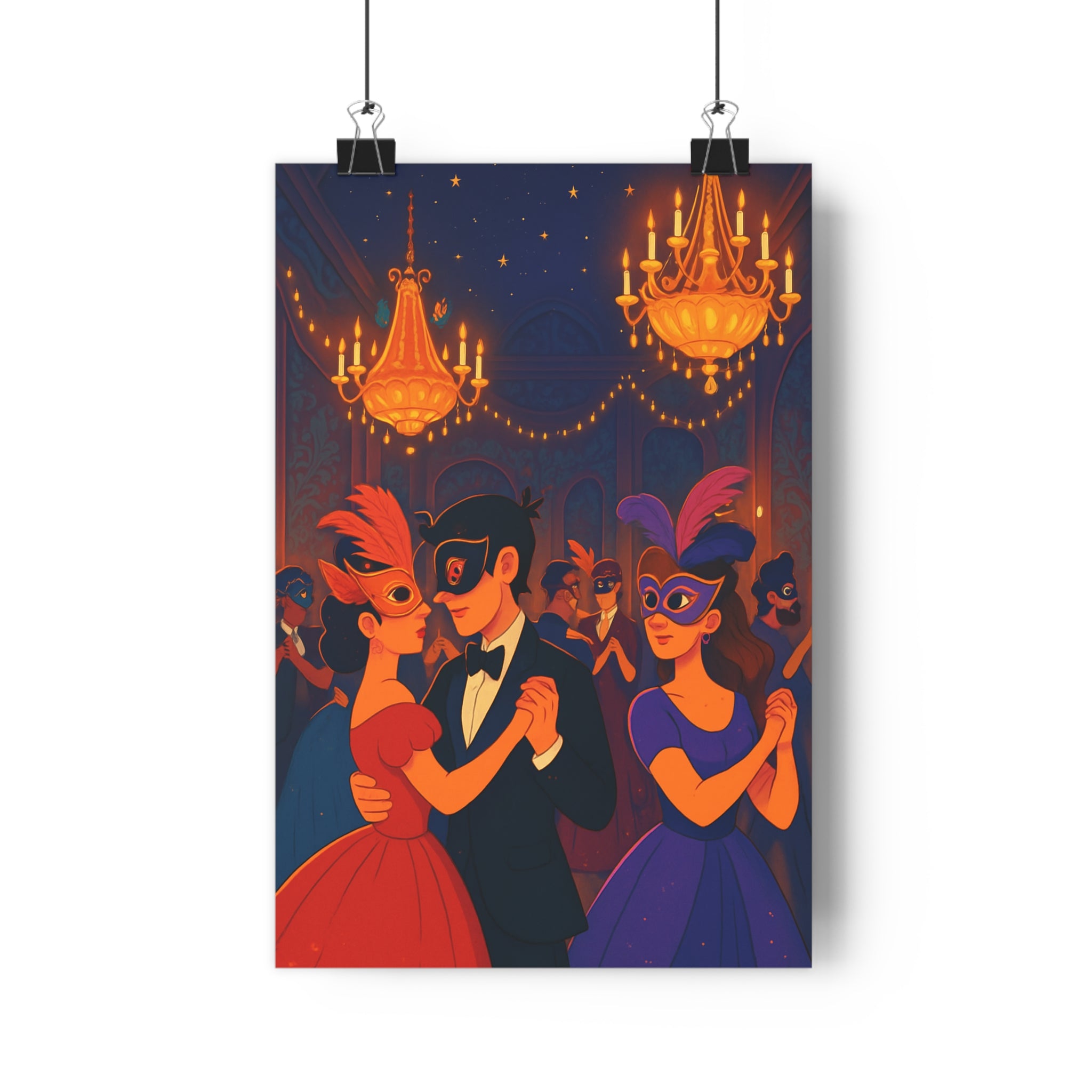 Poster décoratif baroque animé couleurs riches ambiance festive salon chambre élégant 30x46 cm qualité