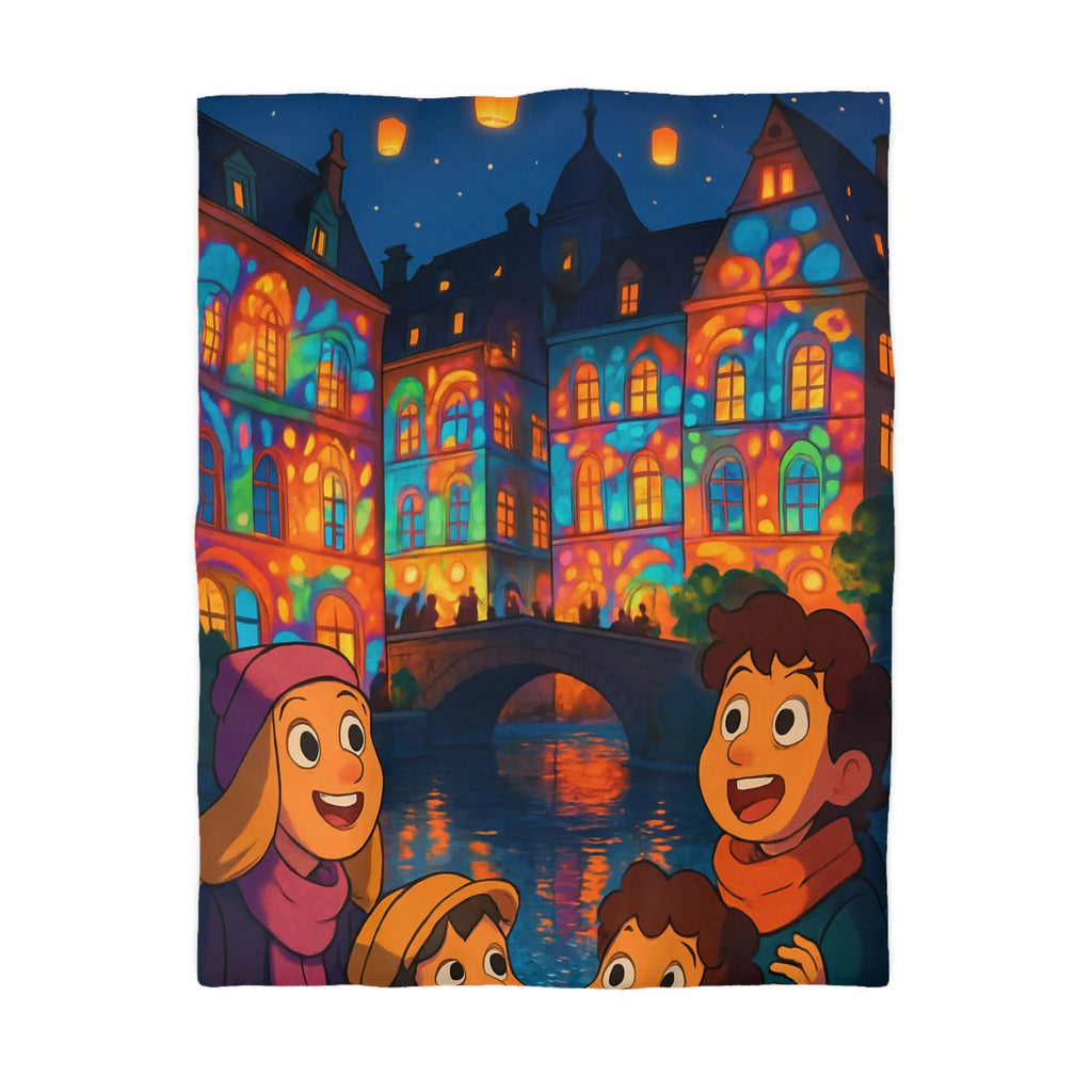 Envolez-vous vers un rêve coloré avec lanterne magique et château illuminé