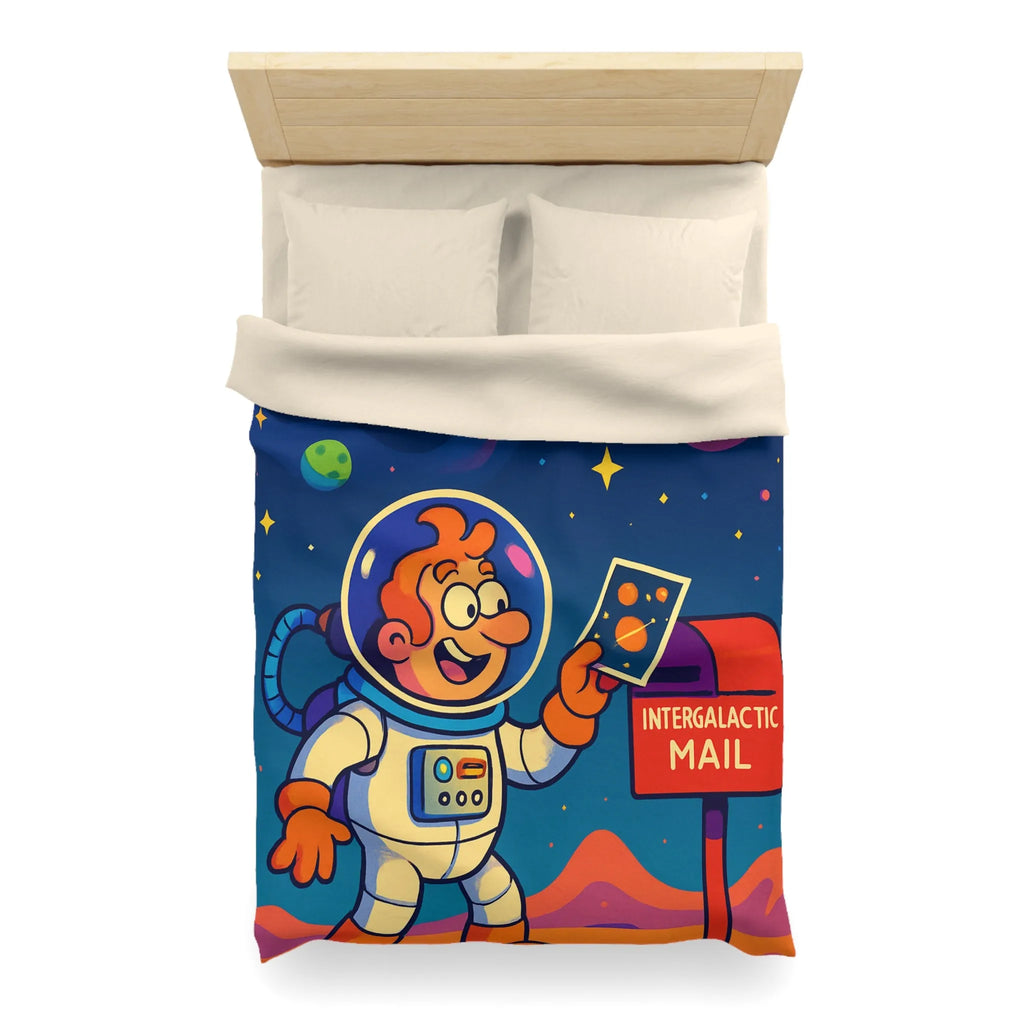 Housse de Couette Espace Fantaisie avec Astronaute Coloré et Planètes Illustrées