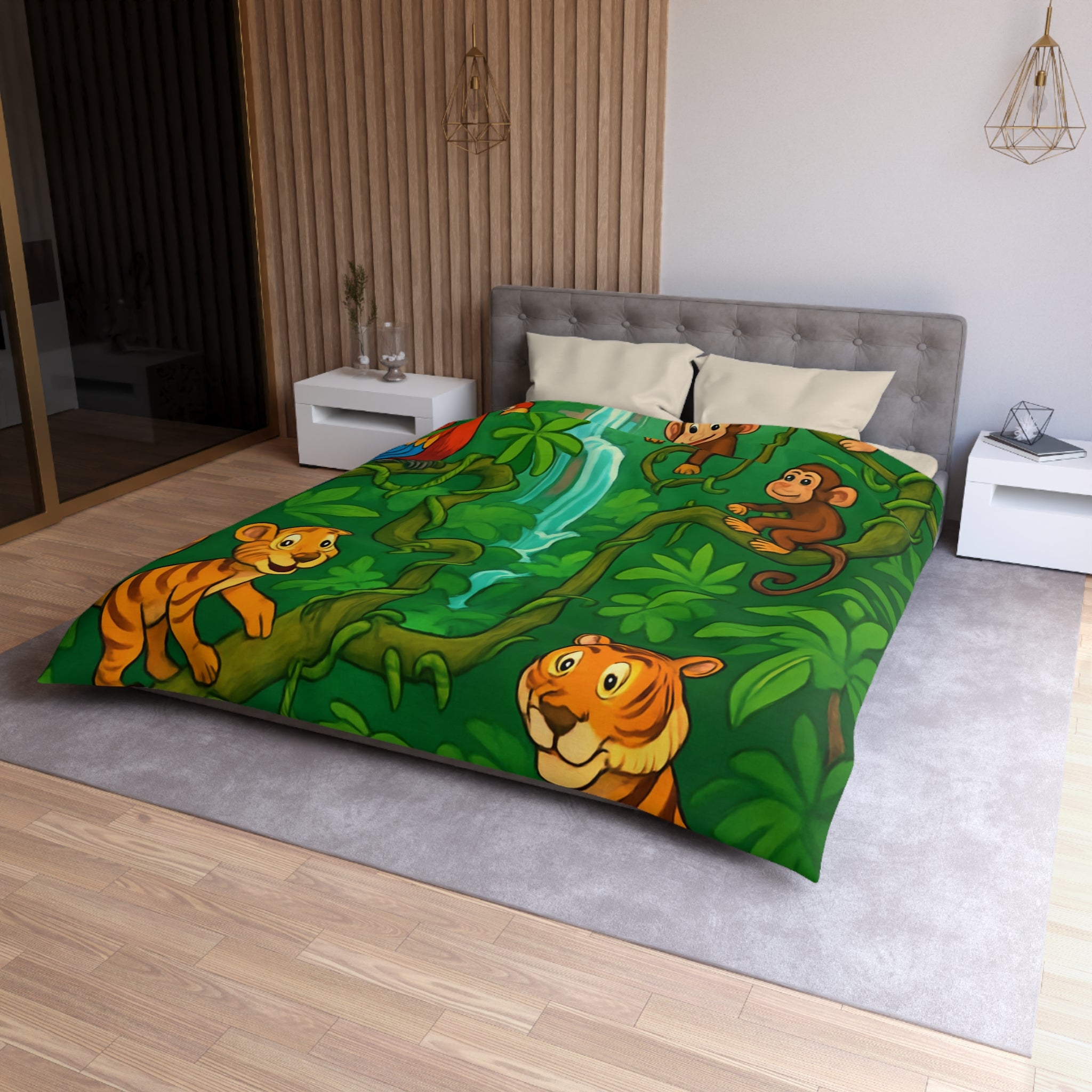 Housse de Couette Microfibre Illustration Unique Design Moderne Décoration Intérieure Raffinée