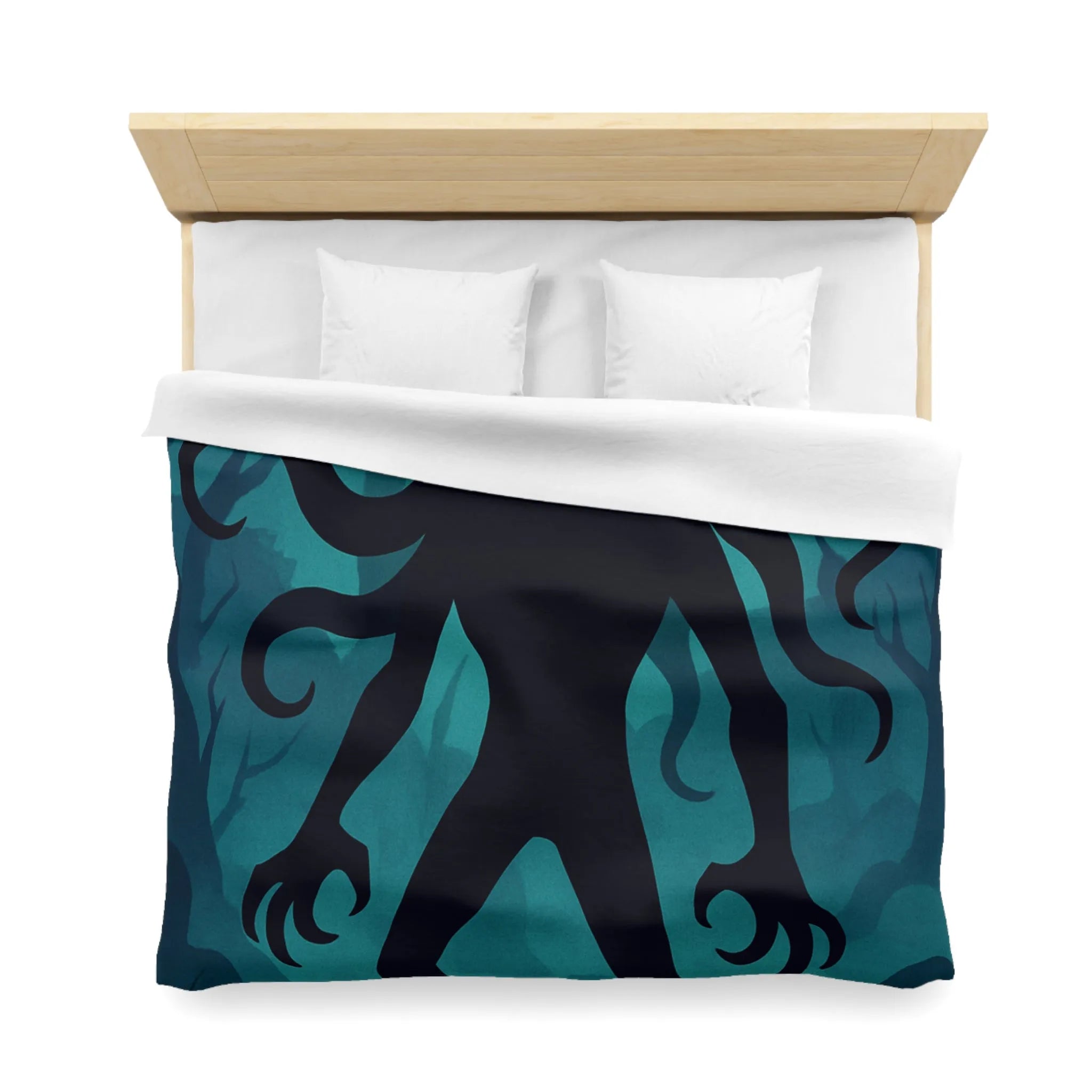 Housse de couette créature mystique sous lumière de lune dans forêt énigmatique sombre