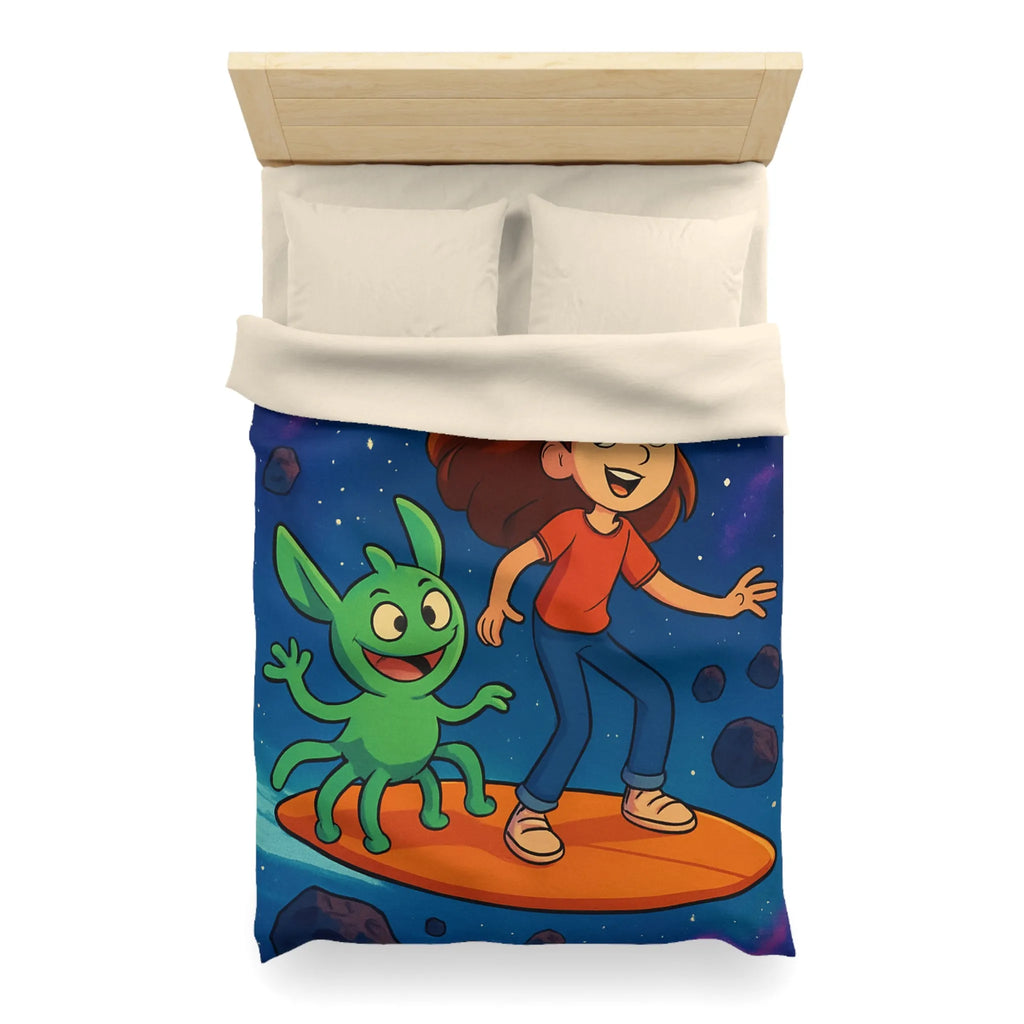 Explorez l’univers avec cette housse de couette lumineuse pour enfants, style aventure cosmique