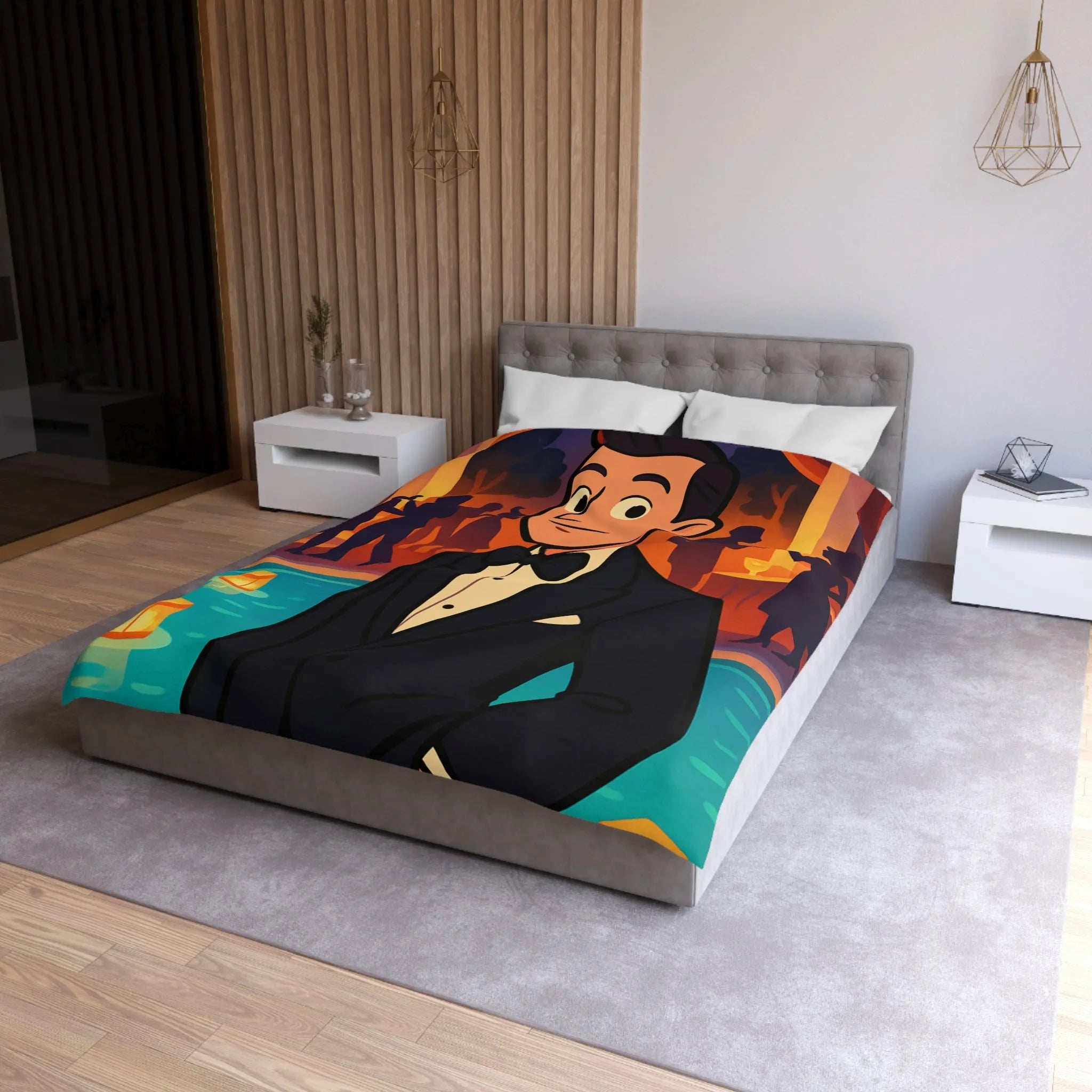 Élégance Nocturne : Motifs Inspirés de Soirées Glamour Art Déco Pour Chambre Distinguée