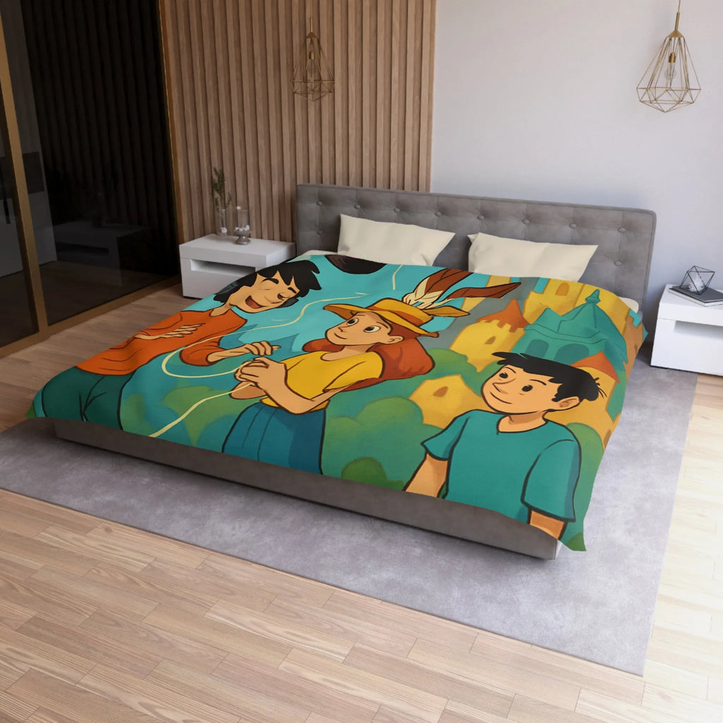 Contes Enchantés: Douce Mélodie et Château Coloré sur Housse de Couette Enfant