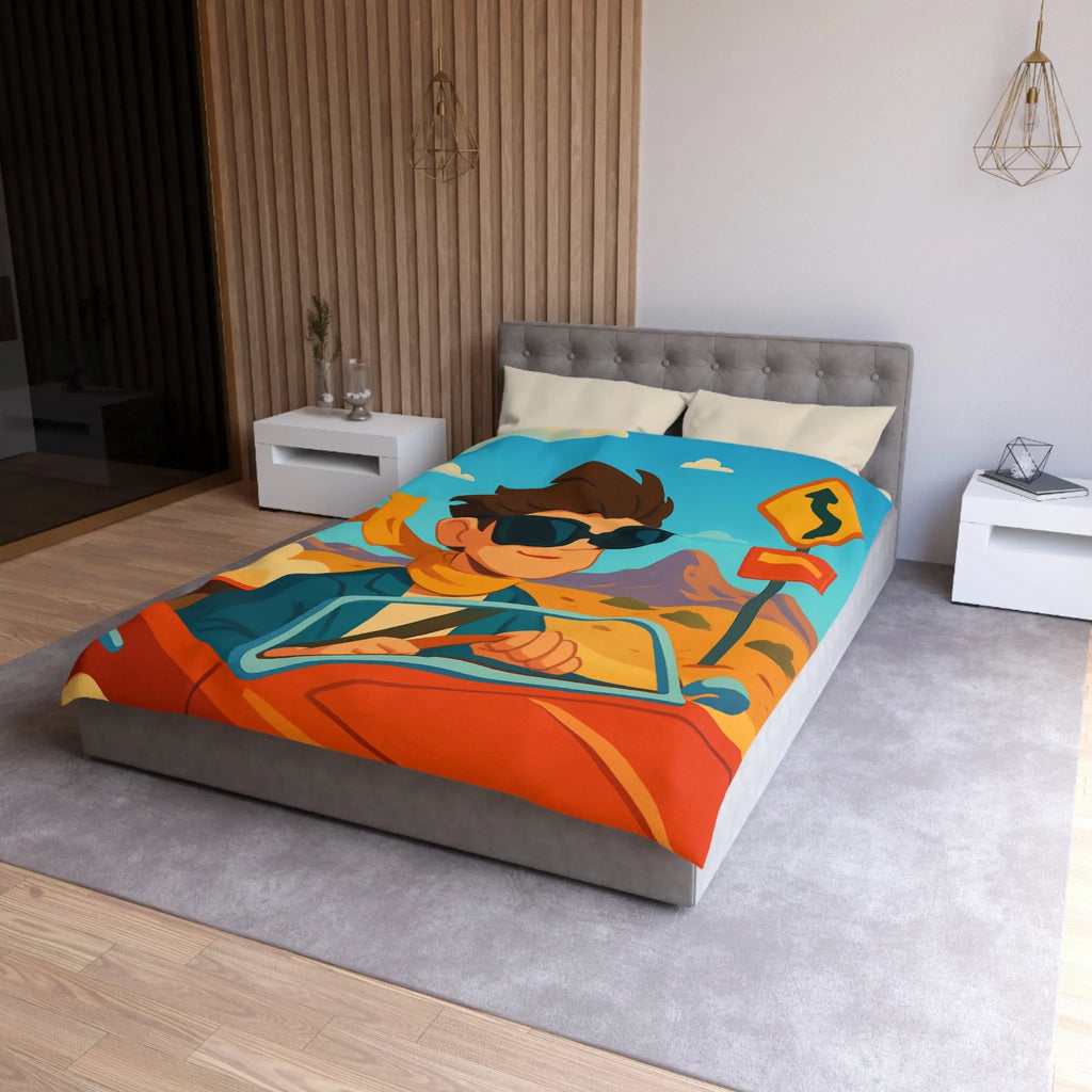 Housse de Couette Microfibre Art Graphique Contemporain Style Décoratif Chambre Tendance