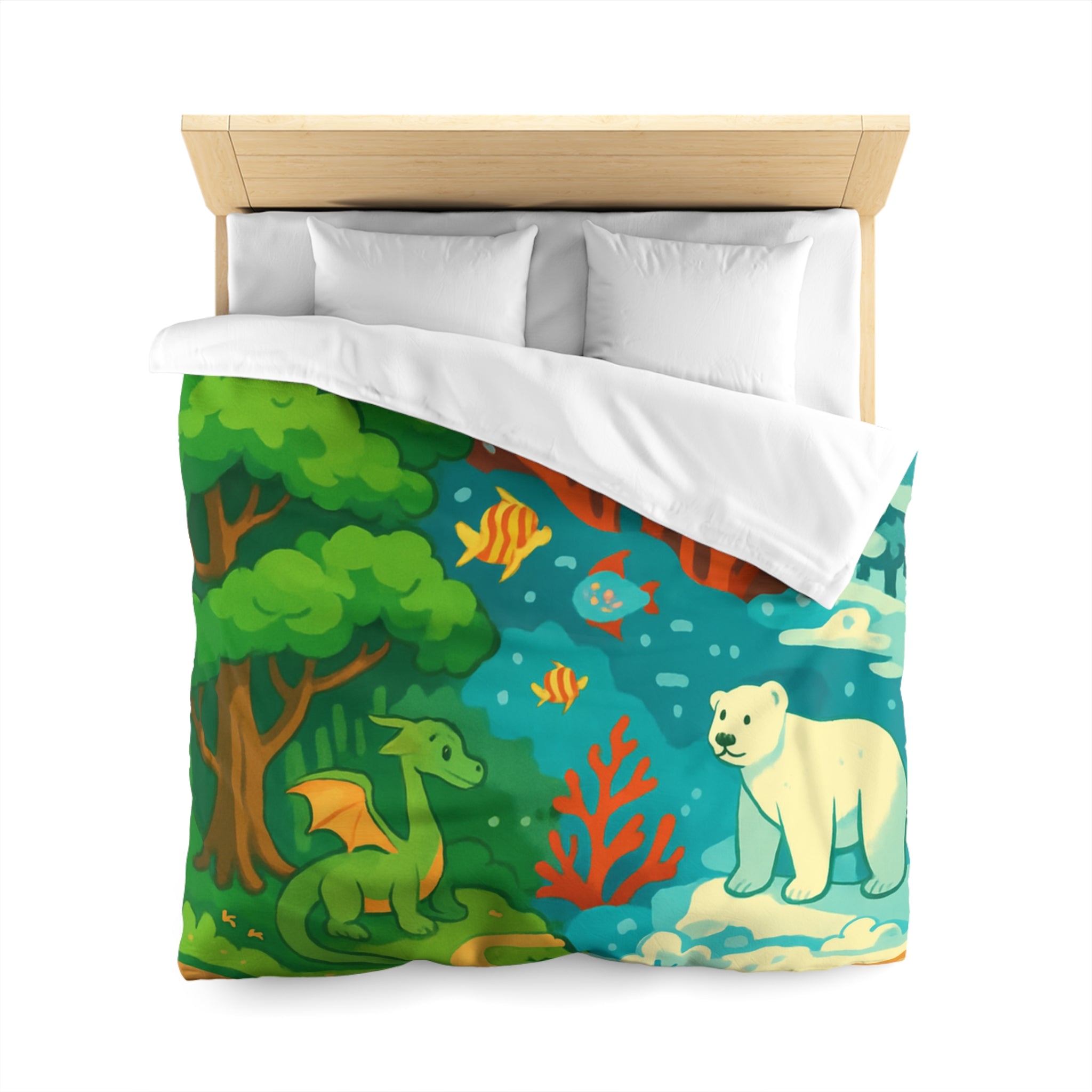 Housse de Couette Microfibre Design Artistique Moderne Décoration Chambre Confort Premium