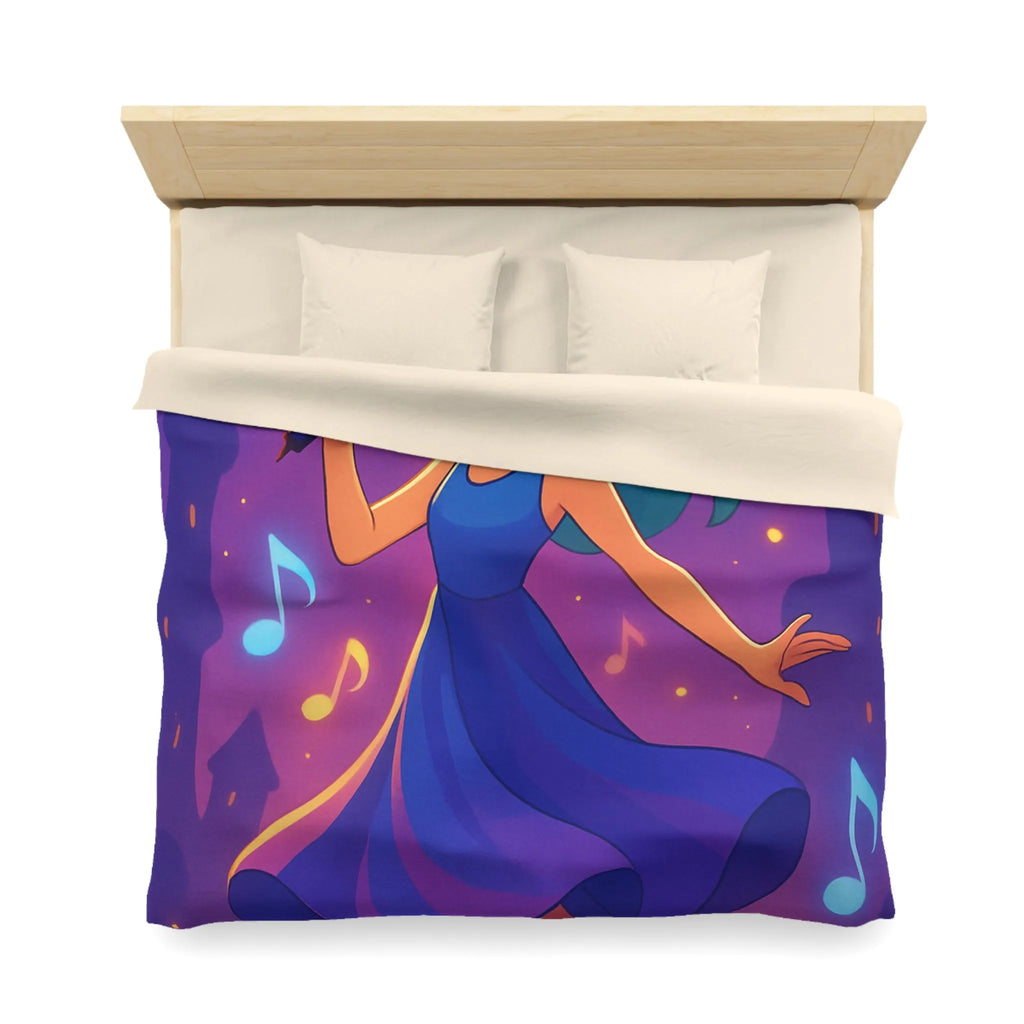 Fantaisie Vocale Féminine : Une Housse de Couette Mélodieuse pour Jeune Chanteuse Rêveuse