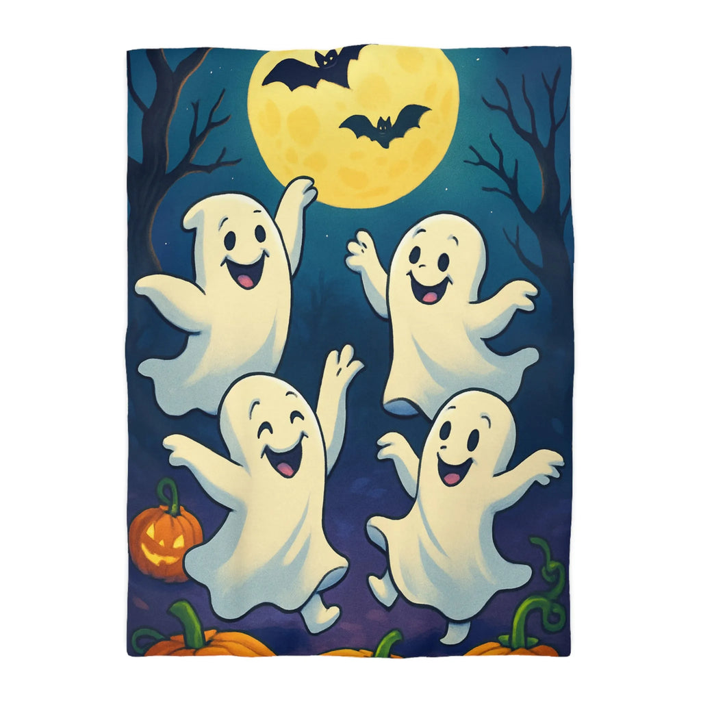 Housse de couette fantaisie avec esprits dansants sous lune et chauves-souris effrayantes