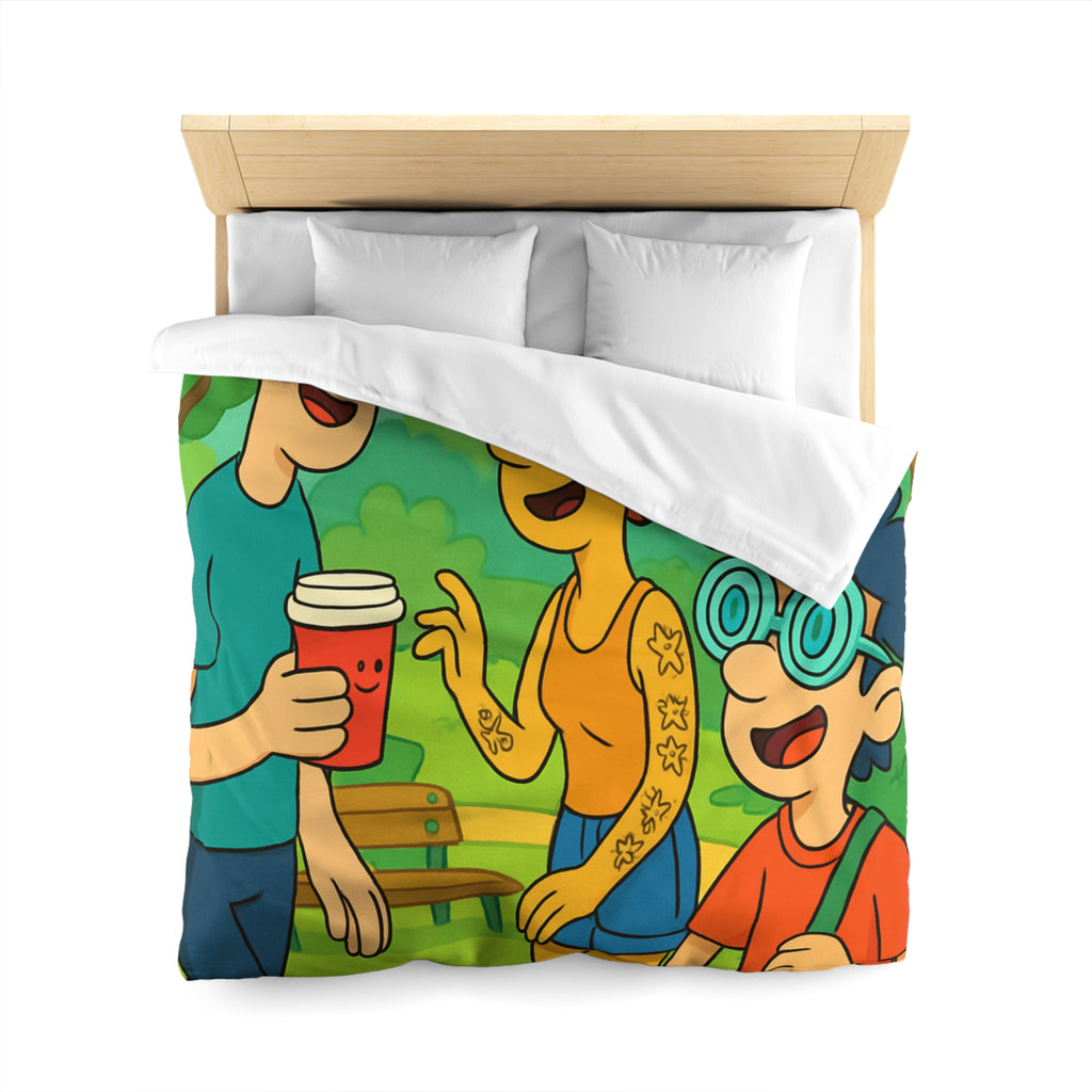 Housse de Couette Microfibre Illustration Unique Design Moderne Décoration Intérieure Raffinée