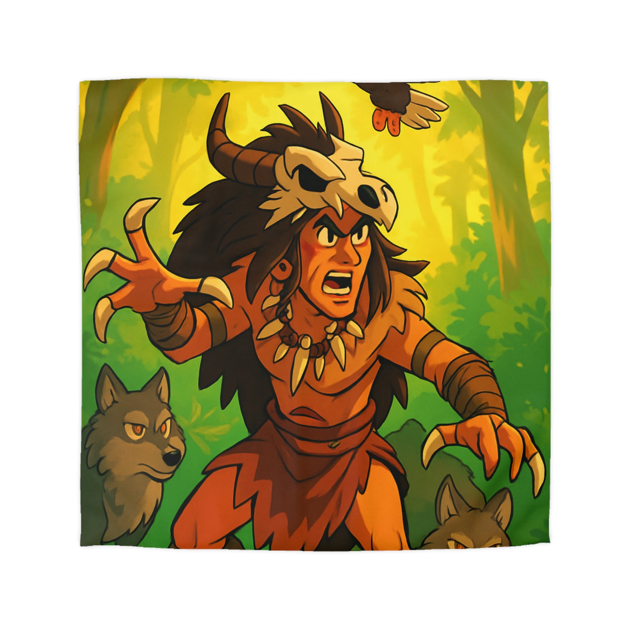 Sauvage Rêveur : Housse de Couette Motif Chaman Animaux Forêt Mystique