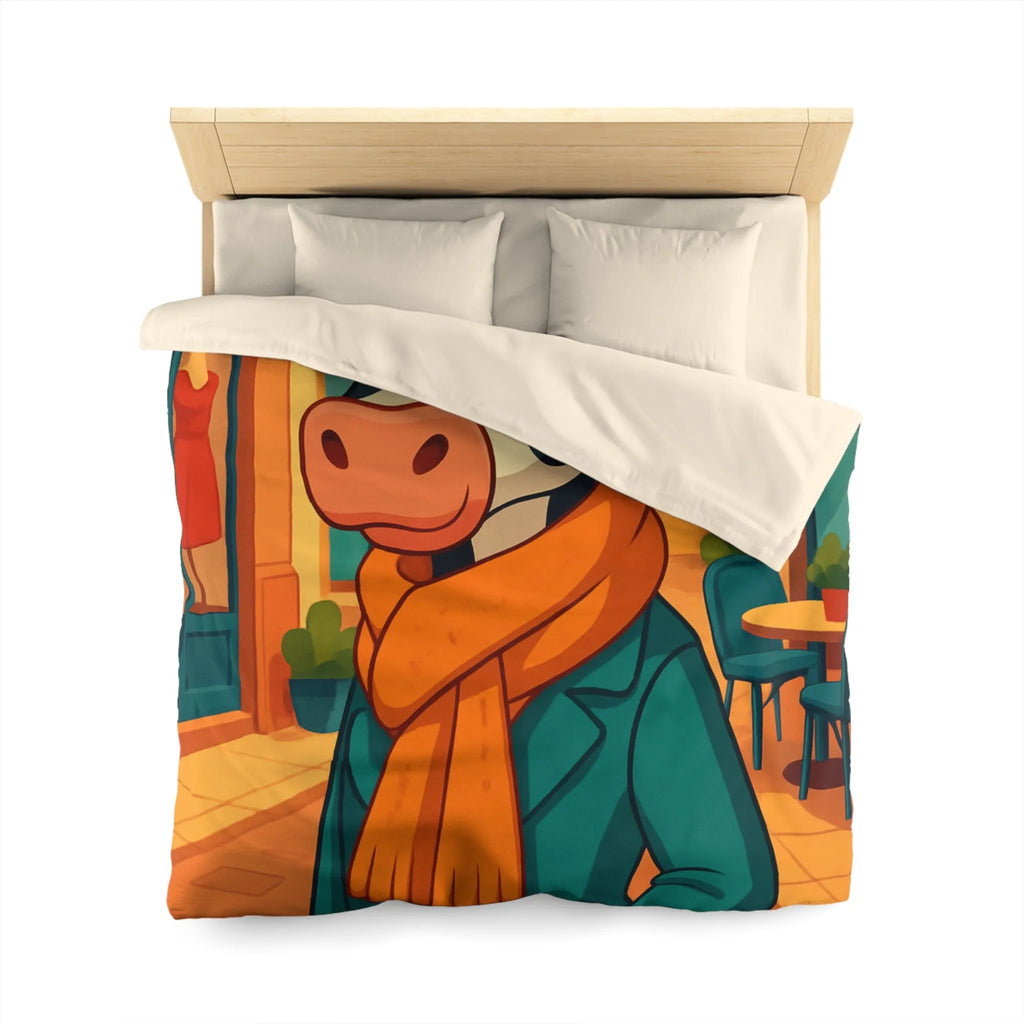 Housse de Couette Microfibre Art Graphique Contemporain Style Décoratif Chambre Tendance