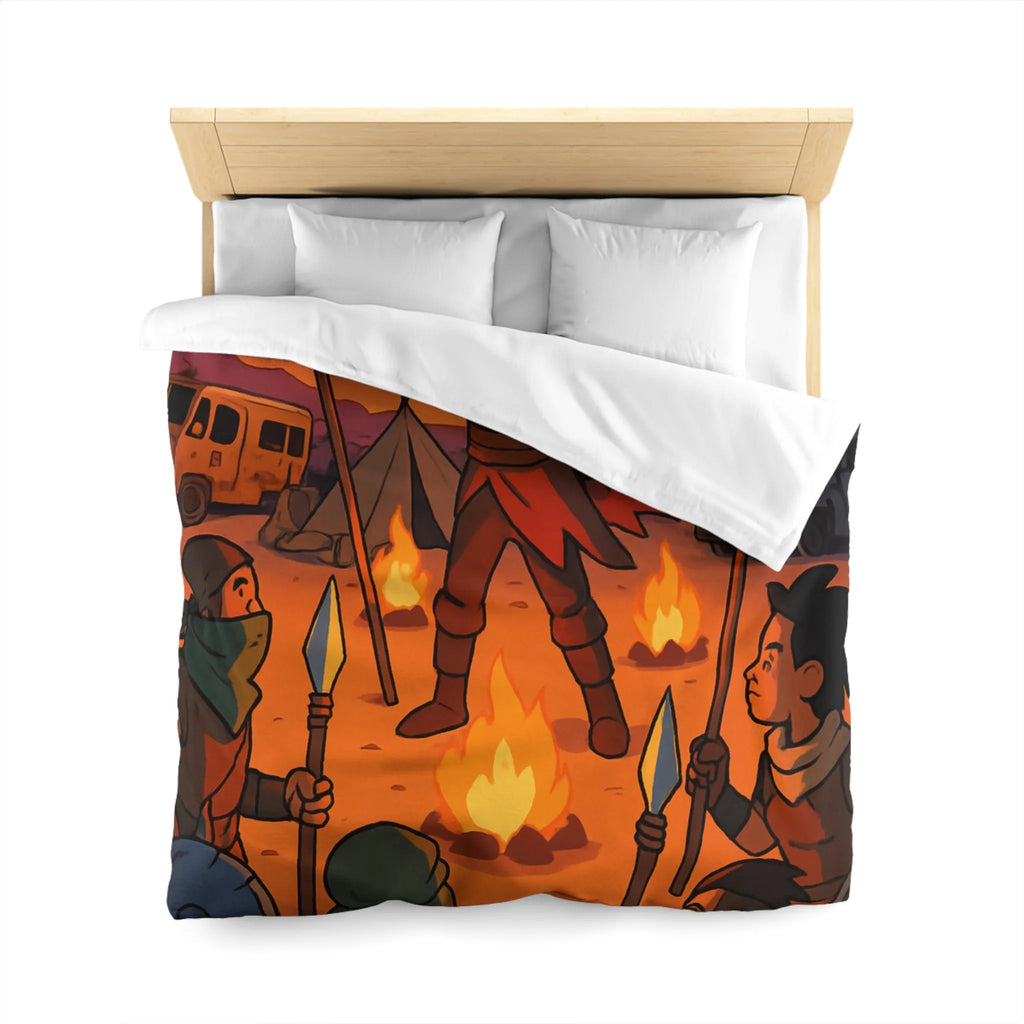 Housse de couette avec scène mystique de rassemblement nocturne pour aventure épique