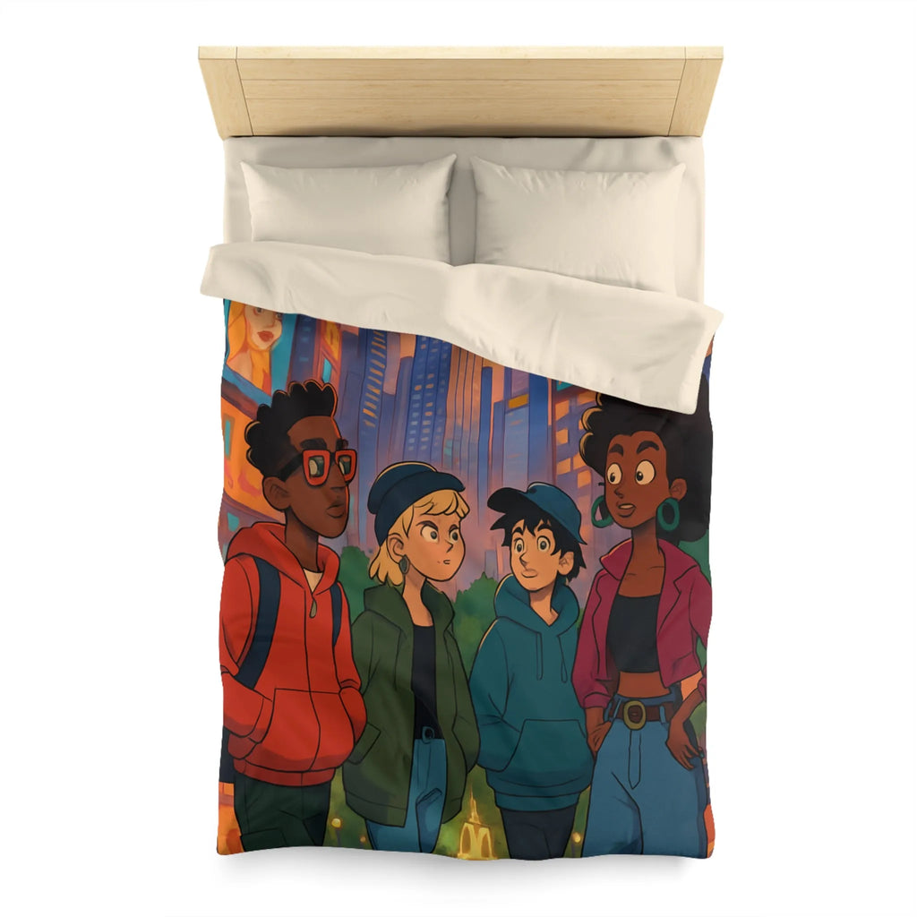 Housse de Couette Microfibre Art Graphique Contemporain Style Décoratif Chambre Tendance