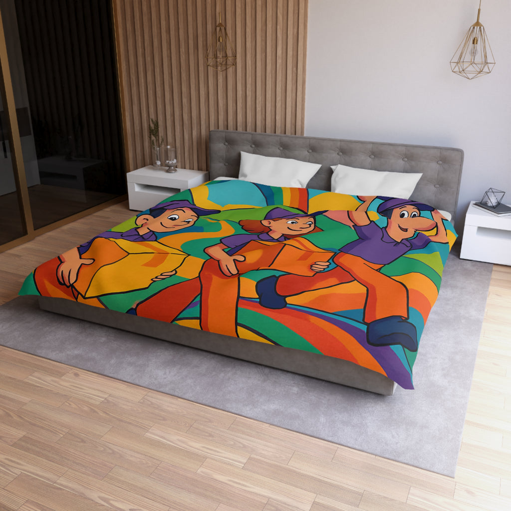 Housse de Couette Microfibre Design Artistique Moderne Décoration Chambre Confort Premium