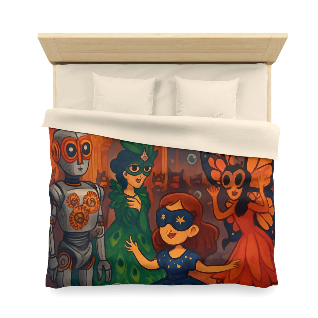 Housse de Couette Enchantée avec Robe de Bal Masquée et Ambiance Féérique Pour Enfants