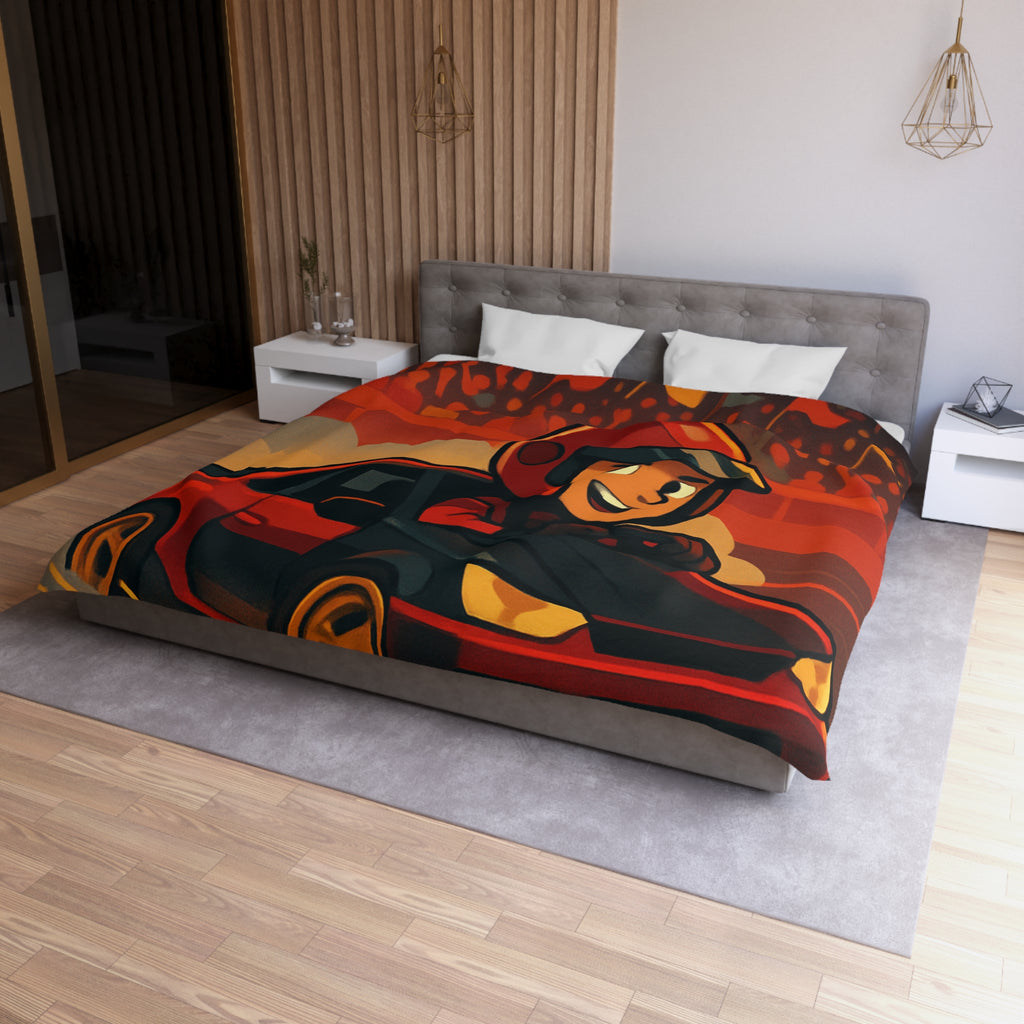 Housse de Couette Microfibre Motif Créatif Original Style Contemporain Chambre Élégante