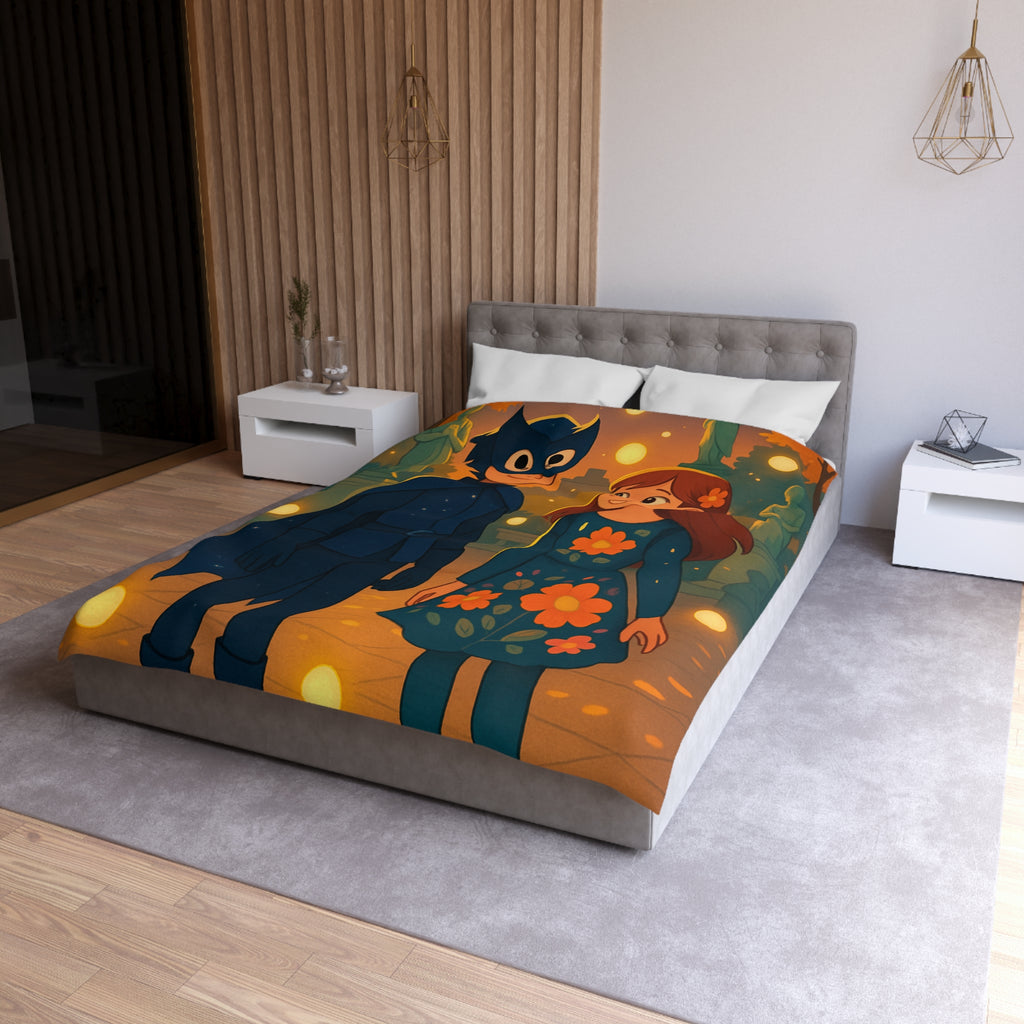 Housse de Couette Microfibre Motif Créatif Original Style Contemporain Chambre Élégante