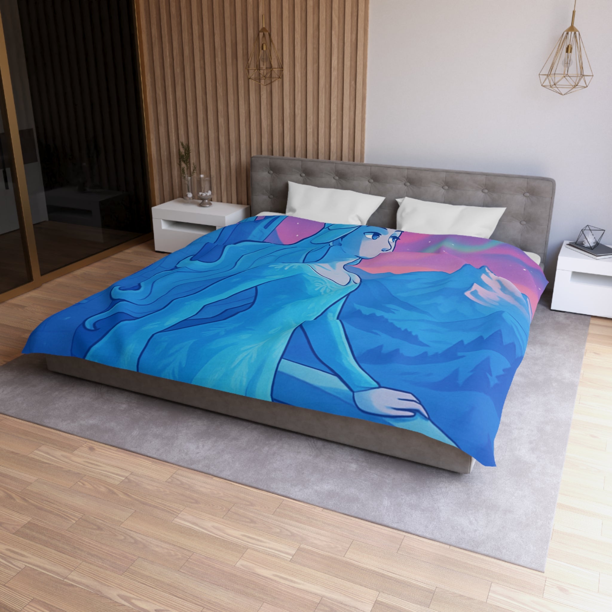 Housse de Couette Microfibre Design Artistique Moderne Décoration Chambre Confort Premium