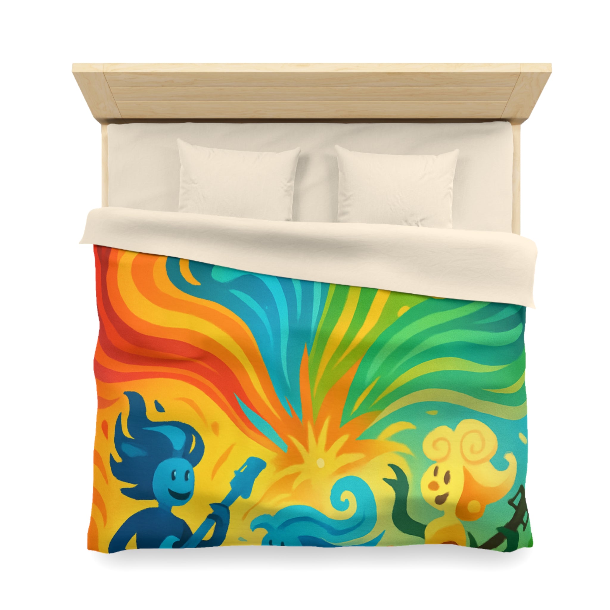 Housse de Couette Microfibre Illustration Unique Design Moderne Décoration Intérieure Raffinée