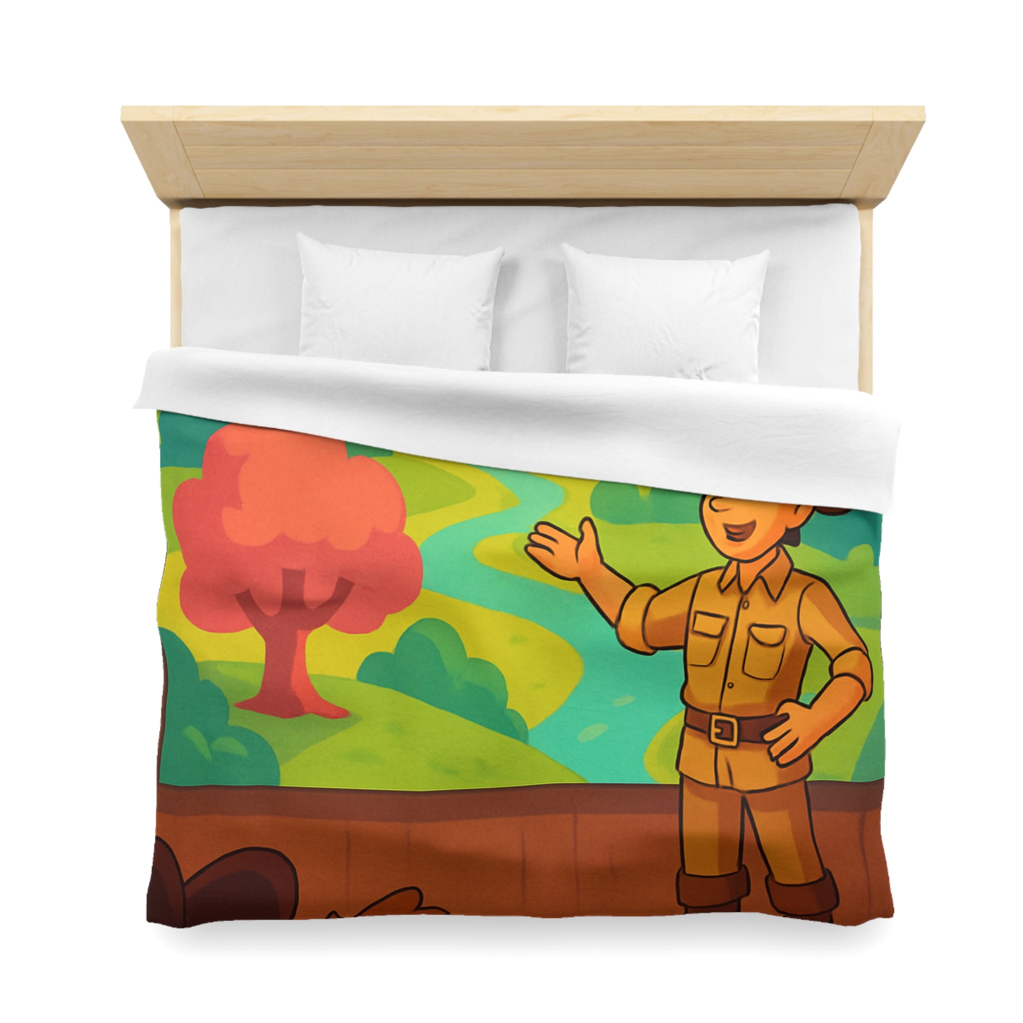 Housse de Couette Microfibre Illustration Unique Design Moderne Décoration Intérieure Raffinée