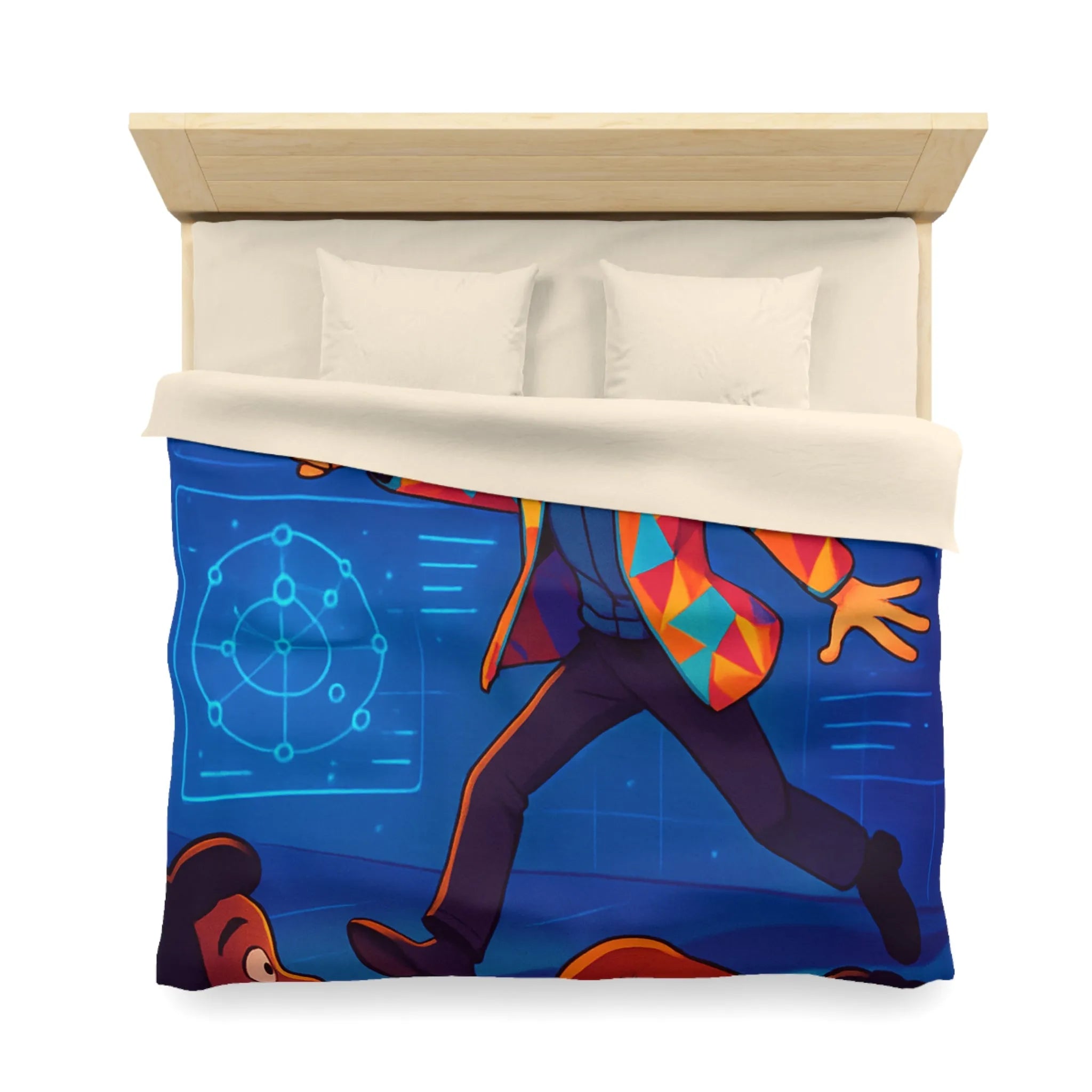 Housse de couette colorée avec motifs géométriques pour chambre moderne et artistique