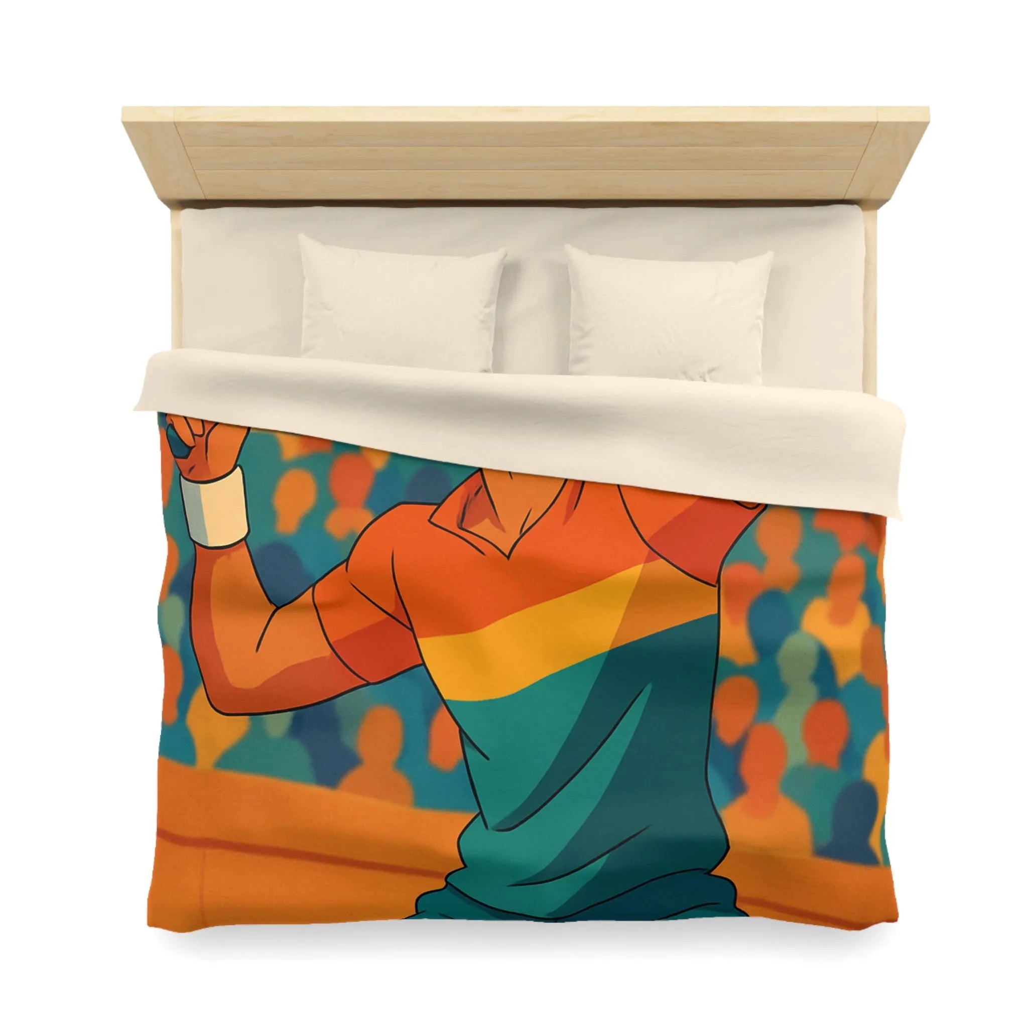 Housse de couette inspiration tennis avec élégance nocturne et couleurs vibrantes pour chambre moderne