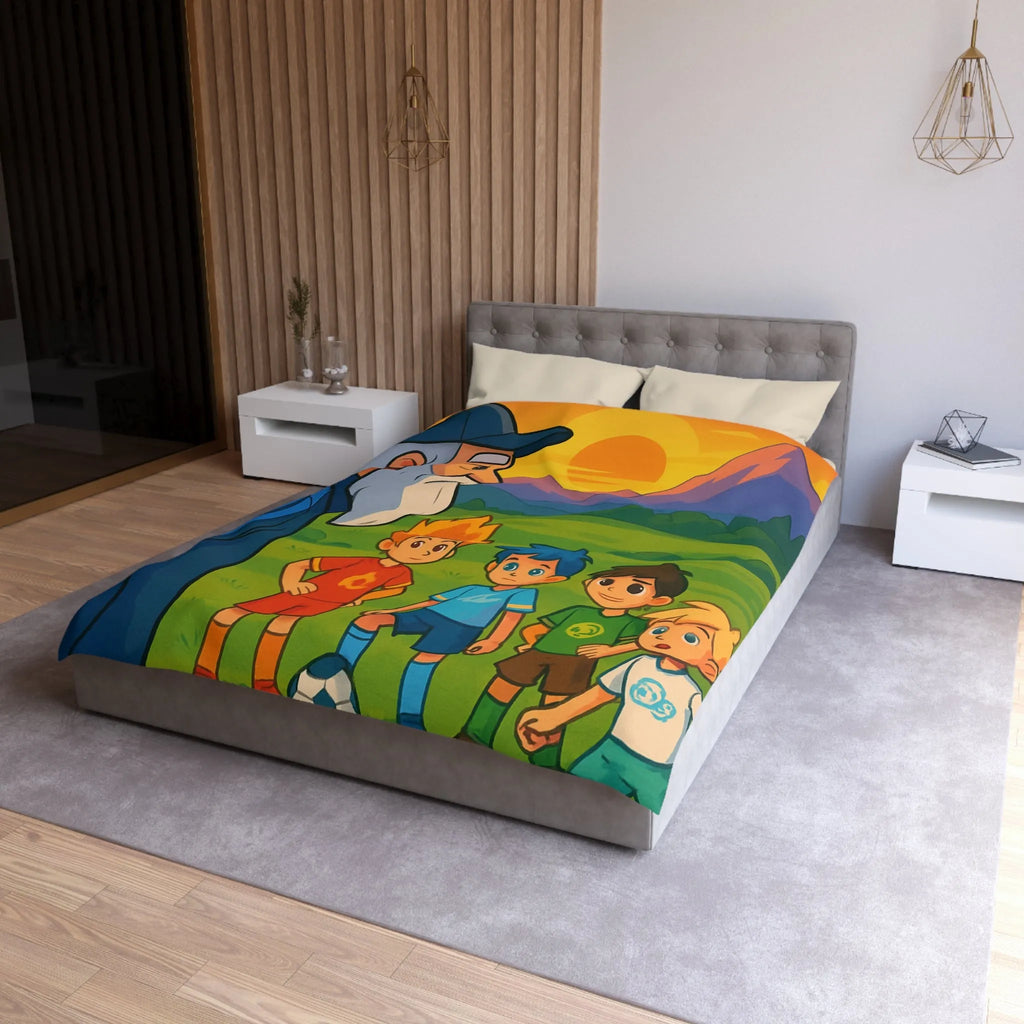 Housse de Couette Microfibre Art Graphique Contemporain Style Décoratif Chambre Tendance