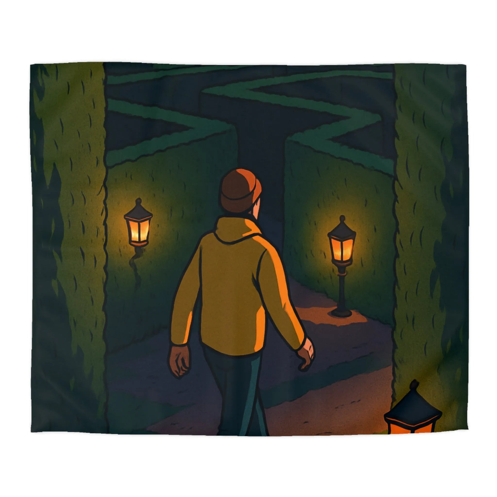 Explorez un jardin de mystère avec éclairage chaleureux pour vos rêves nocturnes