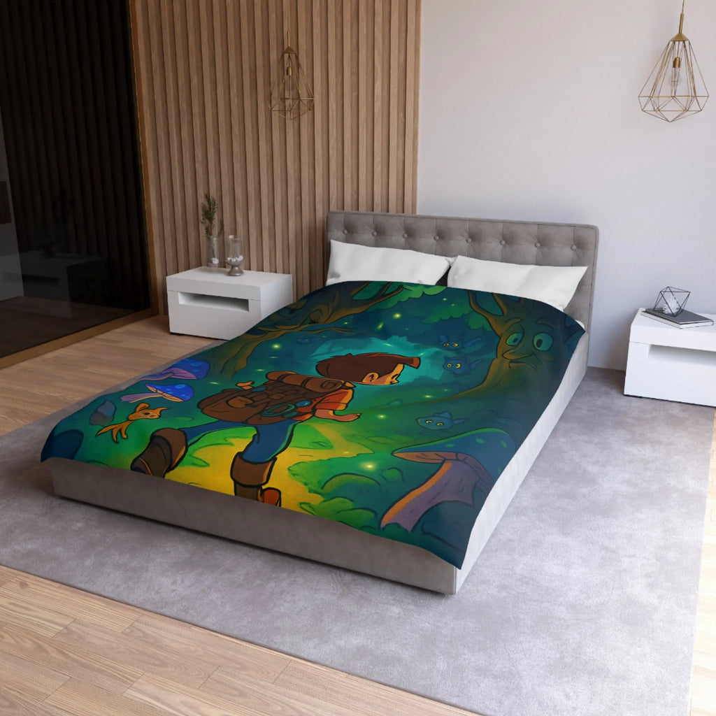 Housse de couette magique avec forêt enchantée lumineuse pour chambre d’enfant rêveuse
