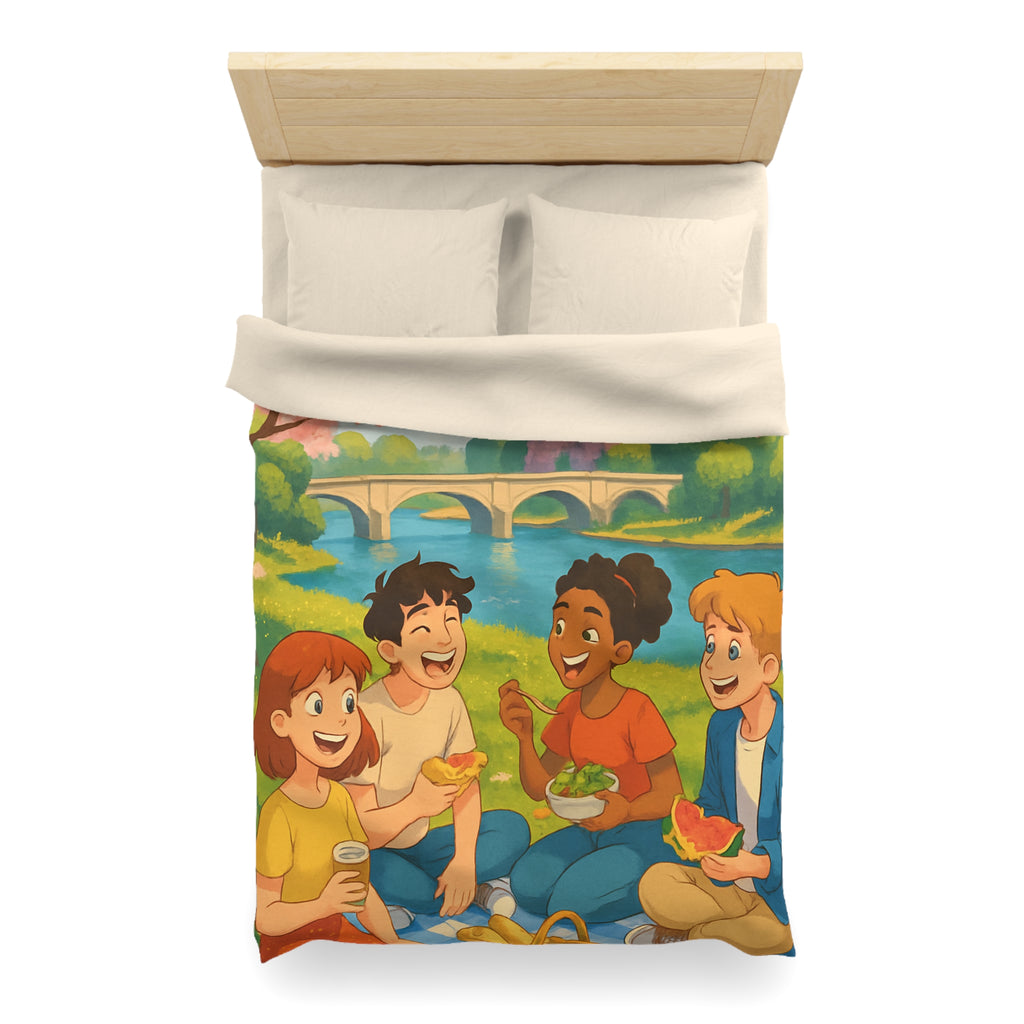 Housse de Couette Microfibre Motif Créatif Original Style Contemporain Chambre Élégante