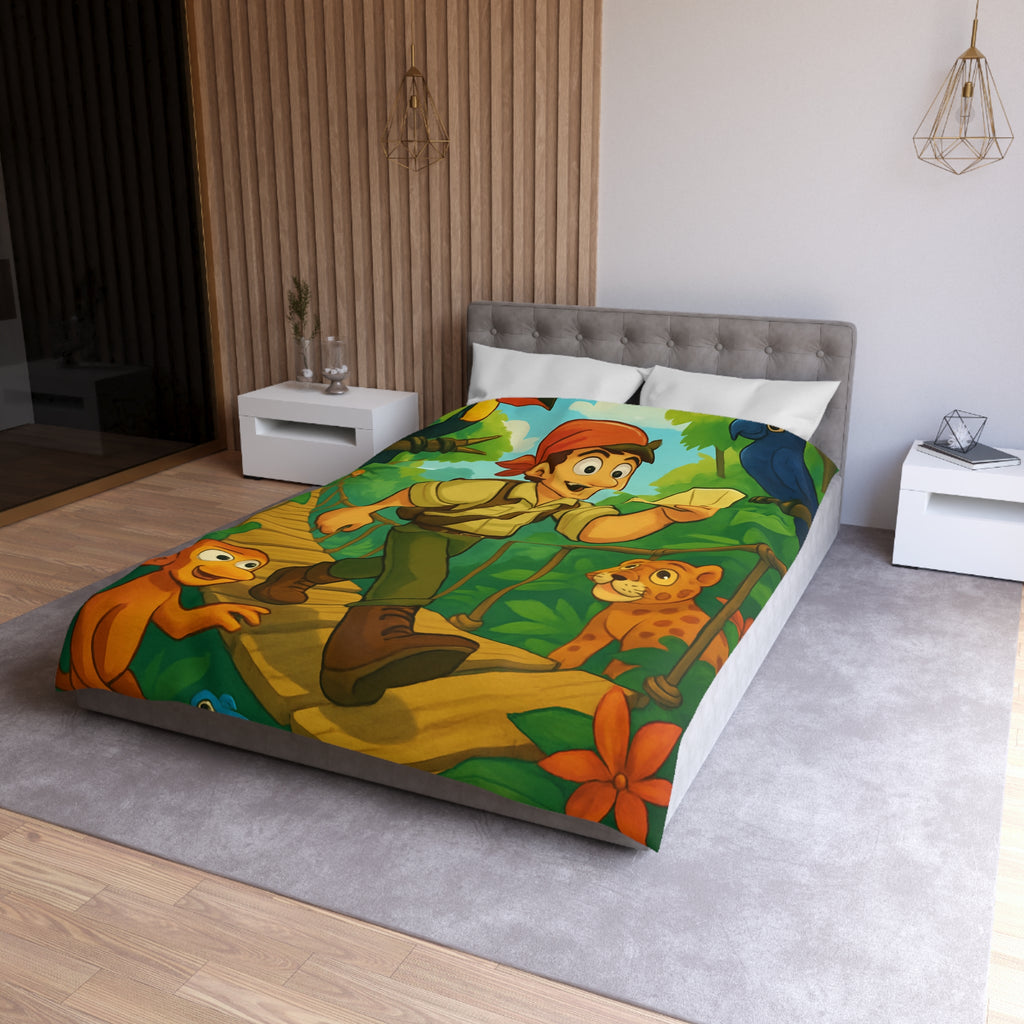 Housse de Couette Microfibre Motif Créatif Original Style Contemporain Chambre Élégante